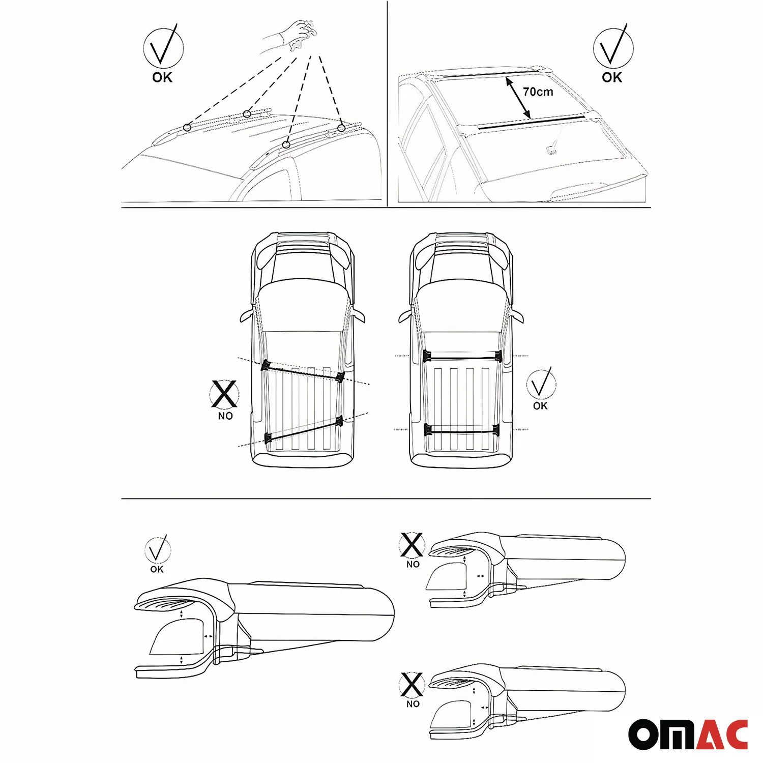 2007-2014 Chevrolet Tahoe Roof Rack Cross Bars Black - Image 6