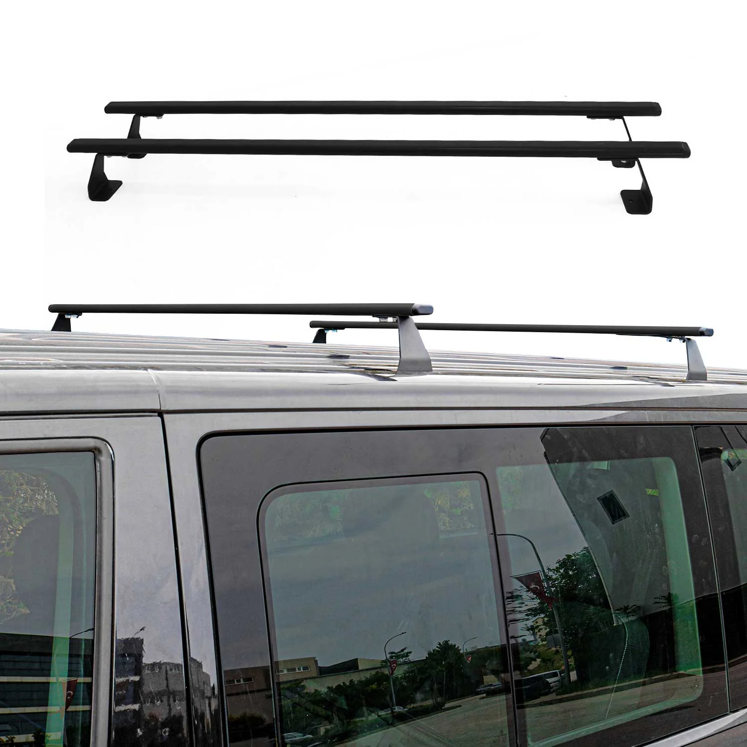 2010-2013 Ford Transit Connect Roof Rack Cross Bars Black - Image 2
