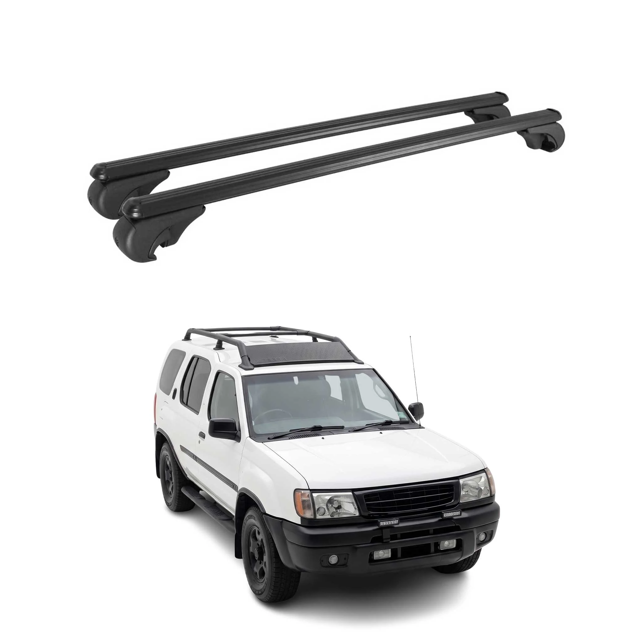 Roof Rack Cross Bars Luggage Carrier for Nissan X-Terra 2005-2015 TÜV Black 2Pcs