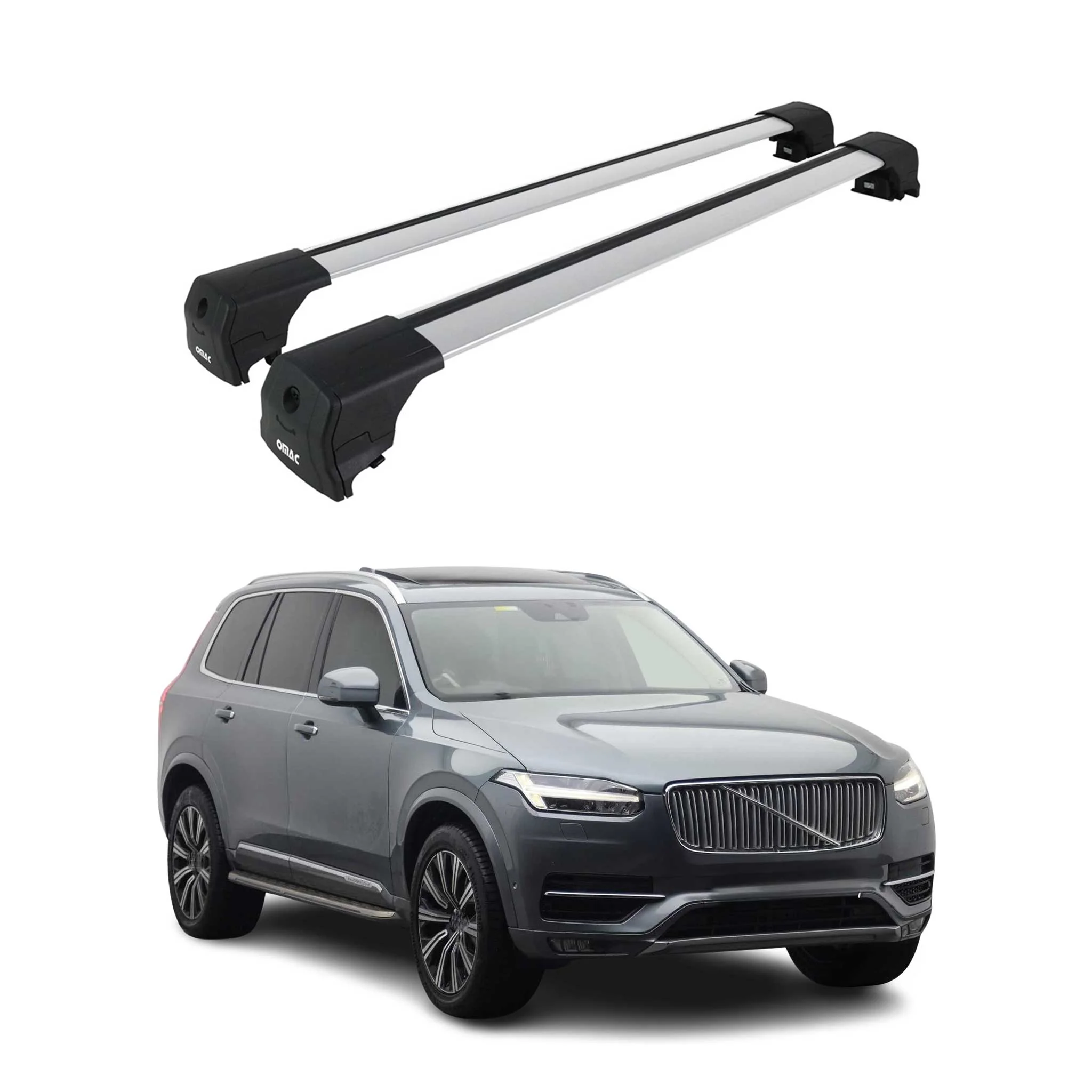 2016-2026 Volvo XC90 Roof Rack Cross Bars Silver
