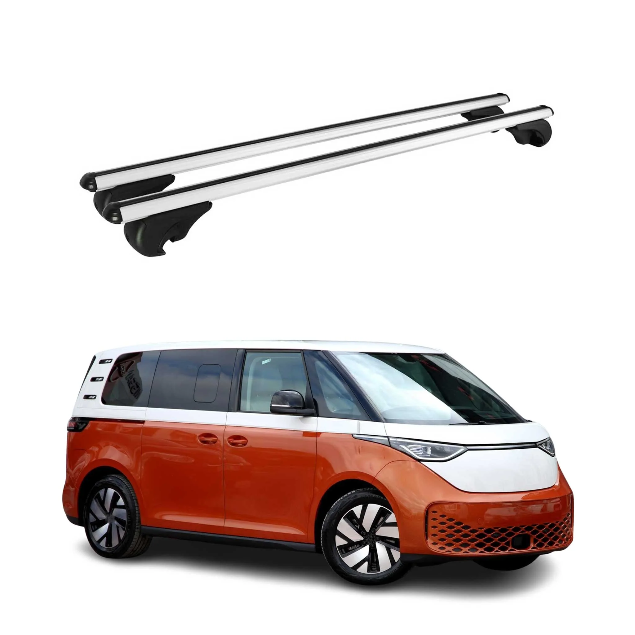 Roof Rack Cross Bars Luggage Carrier for VW ID. Buzz 2025-2026 Aluminium Gray 2x