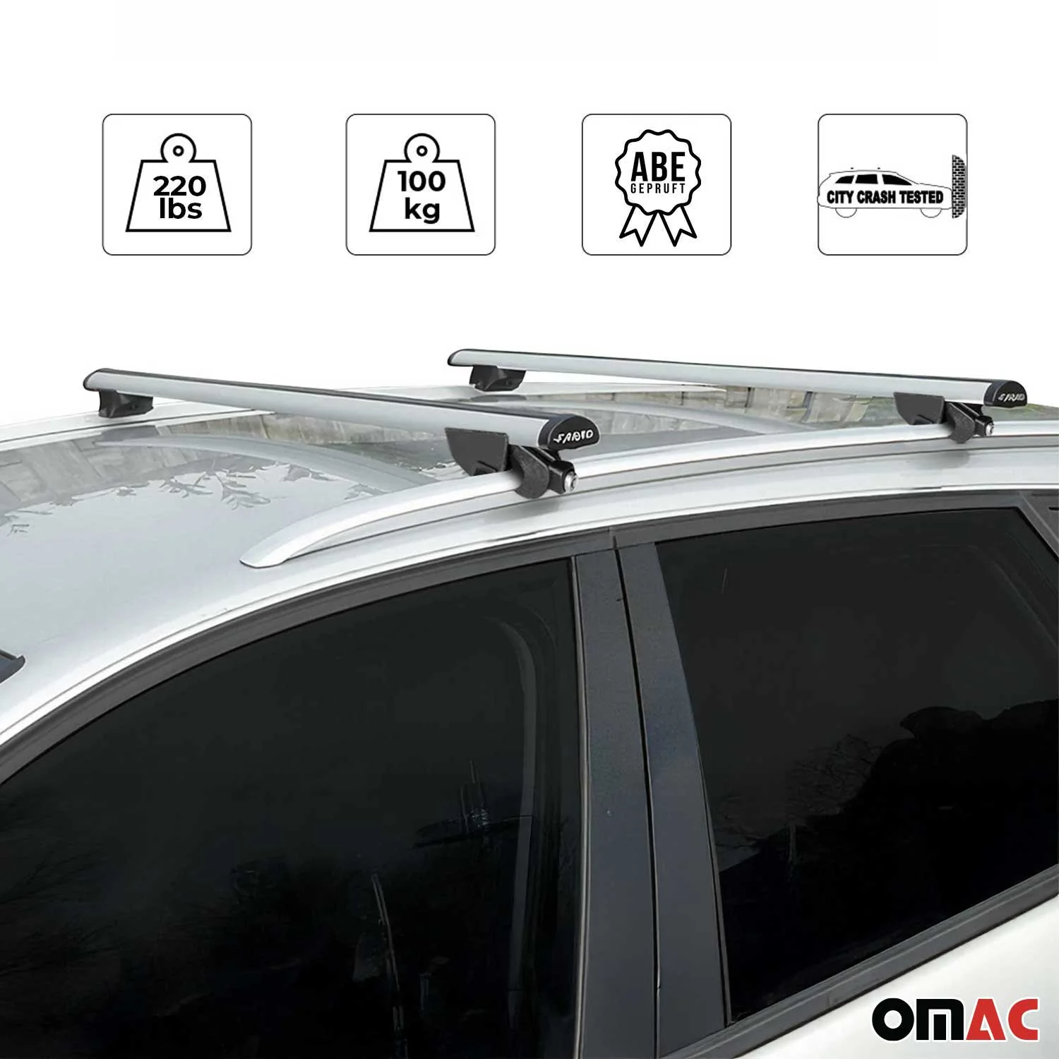 220 Lbs Luggage Roof Rack Cross Bars for Audi A4 C6 Allroad 2006-2011 Gray - Image 2