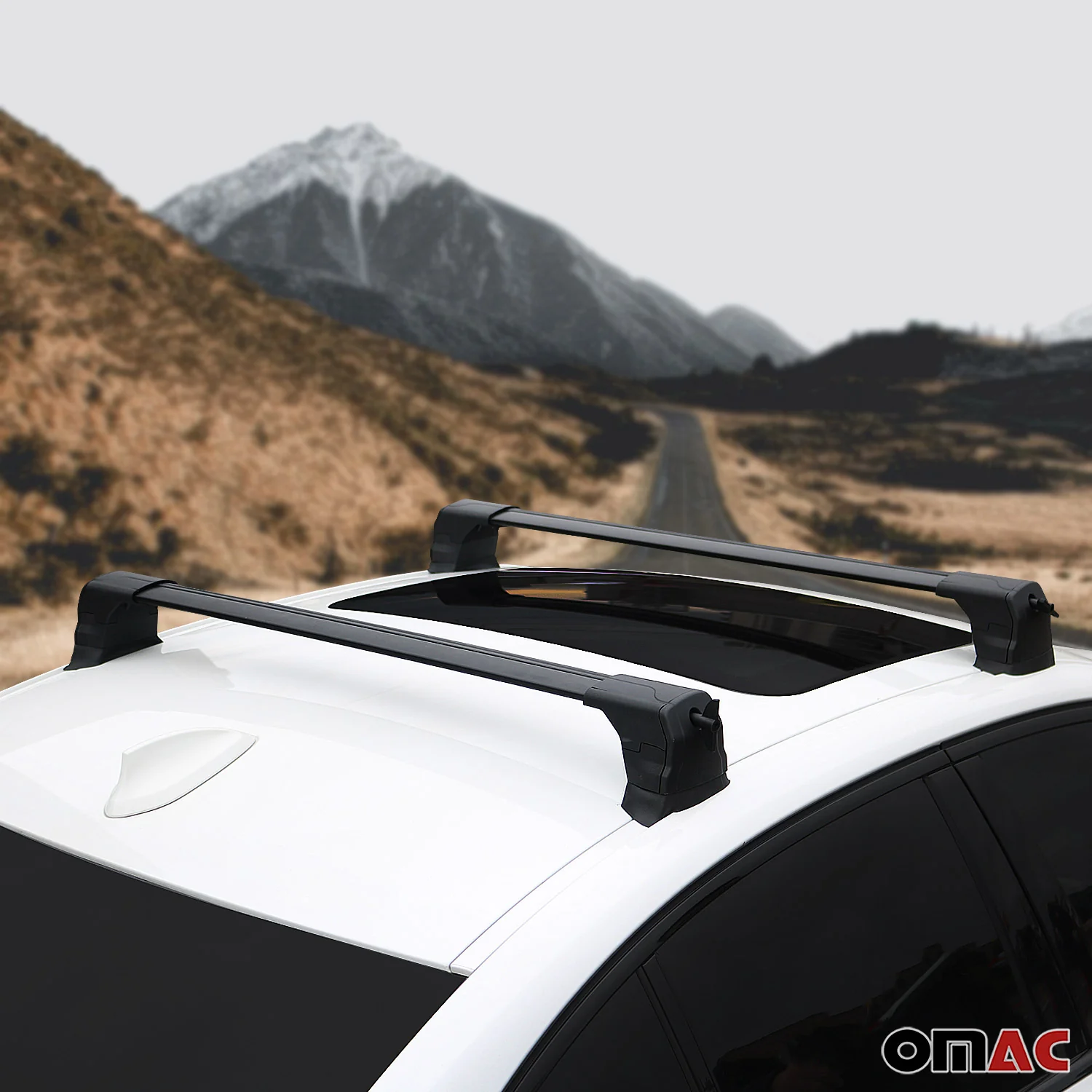 2010-2013 Mazda 3 Sedan Roof Rack Cross Bars Black - Image 3