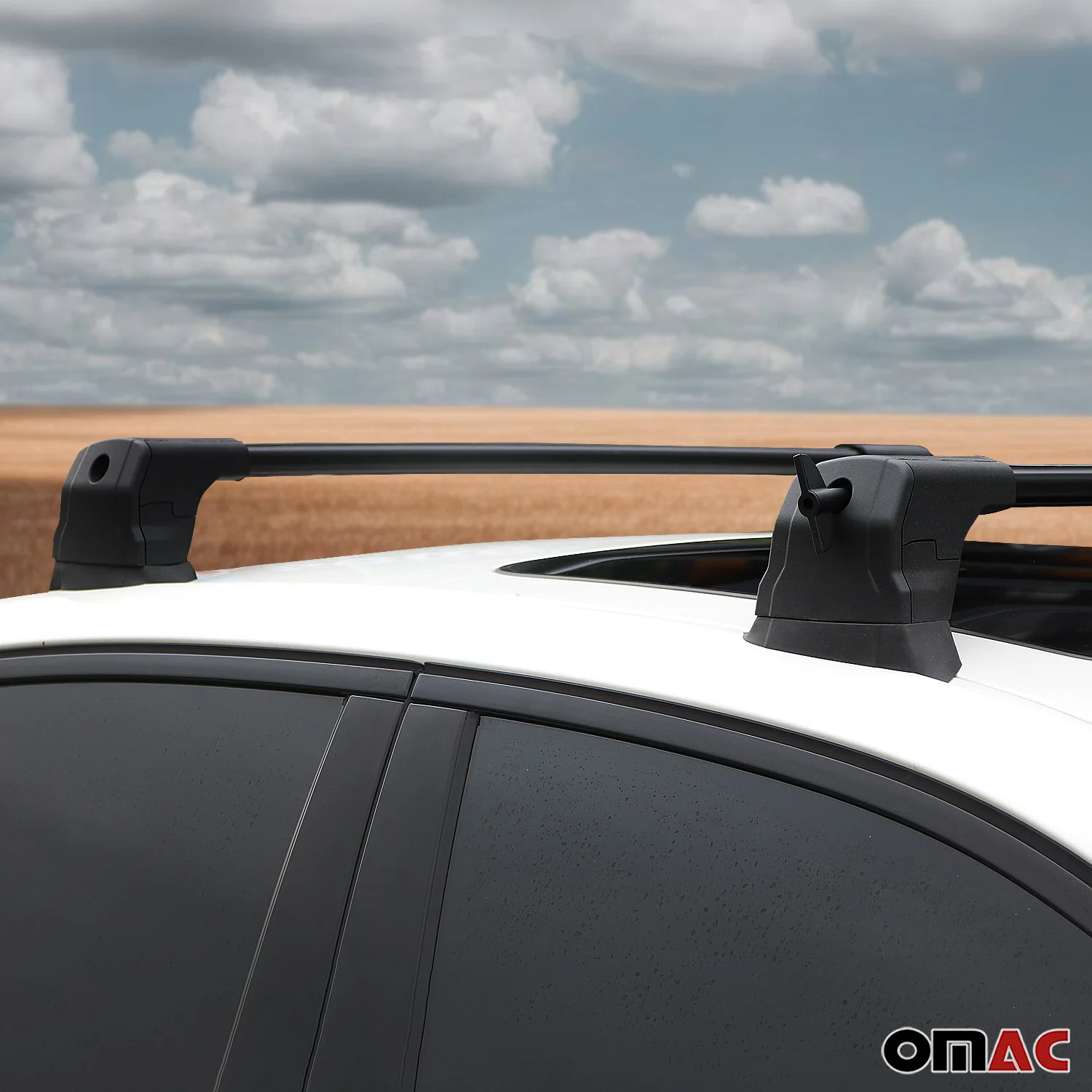 2015-2021 Mercedes C Class W205 Sedan Roof Rack Cross Bars Black - Image 9
