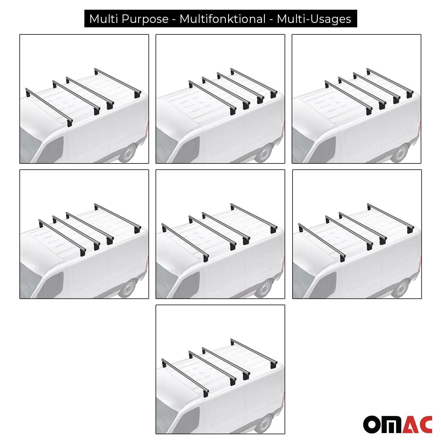 2016-2024 Mercedes Metris Professional Roof Racks Cross Bars Set Alu Gray 4x - Image 5