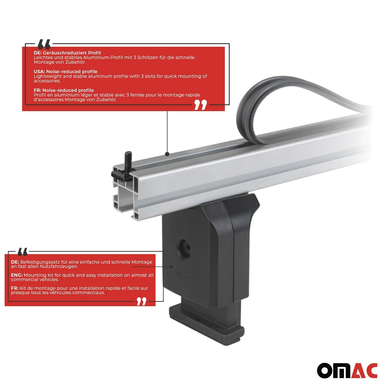2015-2022 RAM ProMaster City Professional Roof Racks Cross Bars Set Gray 3Pcs - Image 6