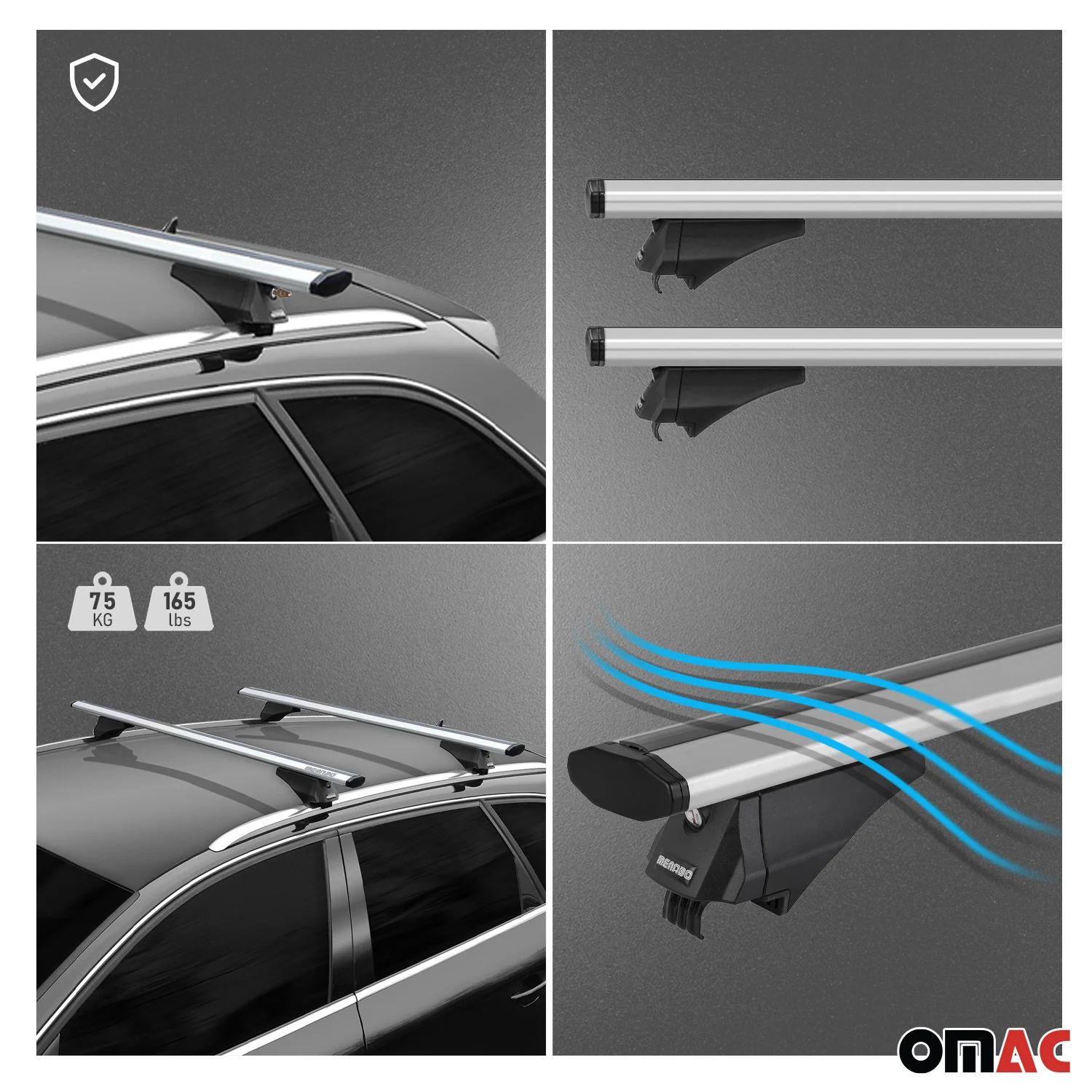 2021-2024 VW ID.4 Roof Rack Cross Bars Silver - Image 7