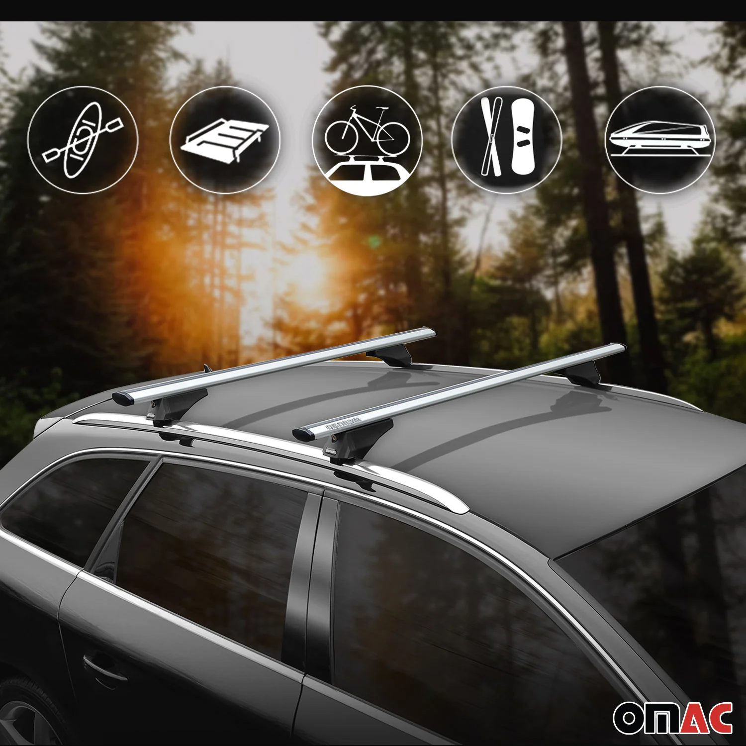 2018-2024 VW Touareg Roof Rack Cross Bars Silver - Image 8