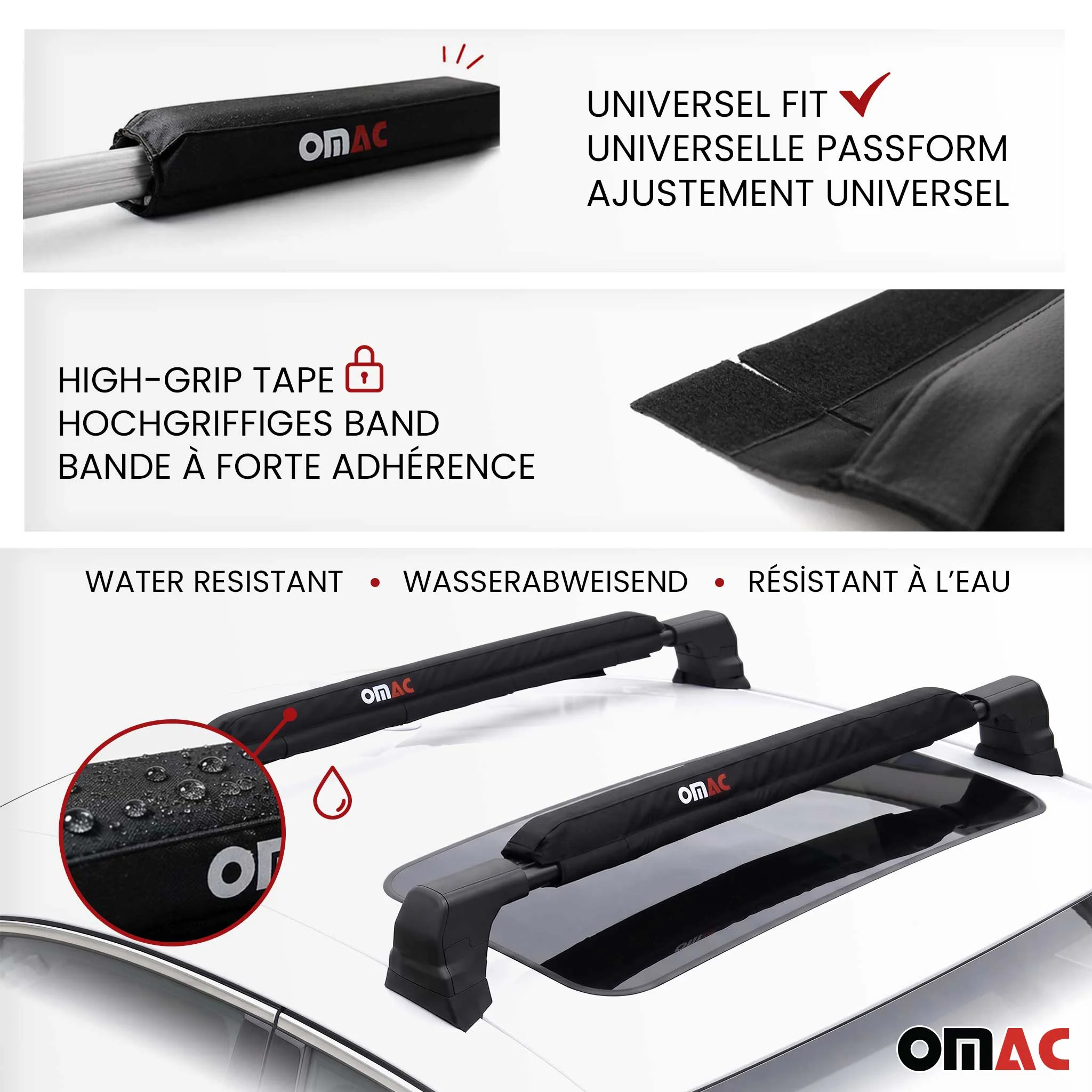 Roof Rack Pads Car Roof Surfboard Windsurf Canoe Crossbar Protection 2Pcs - Image 3