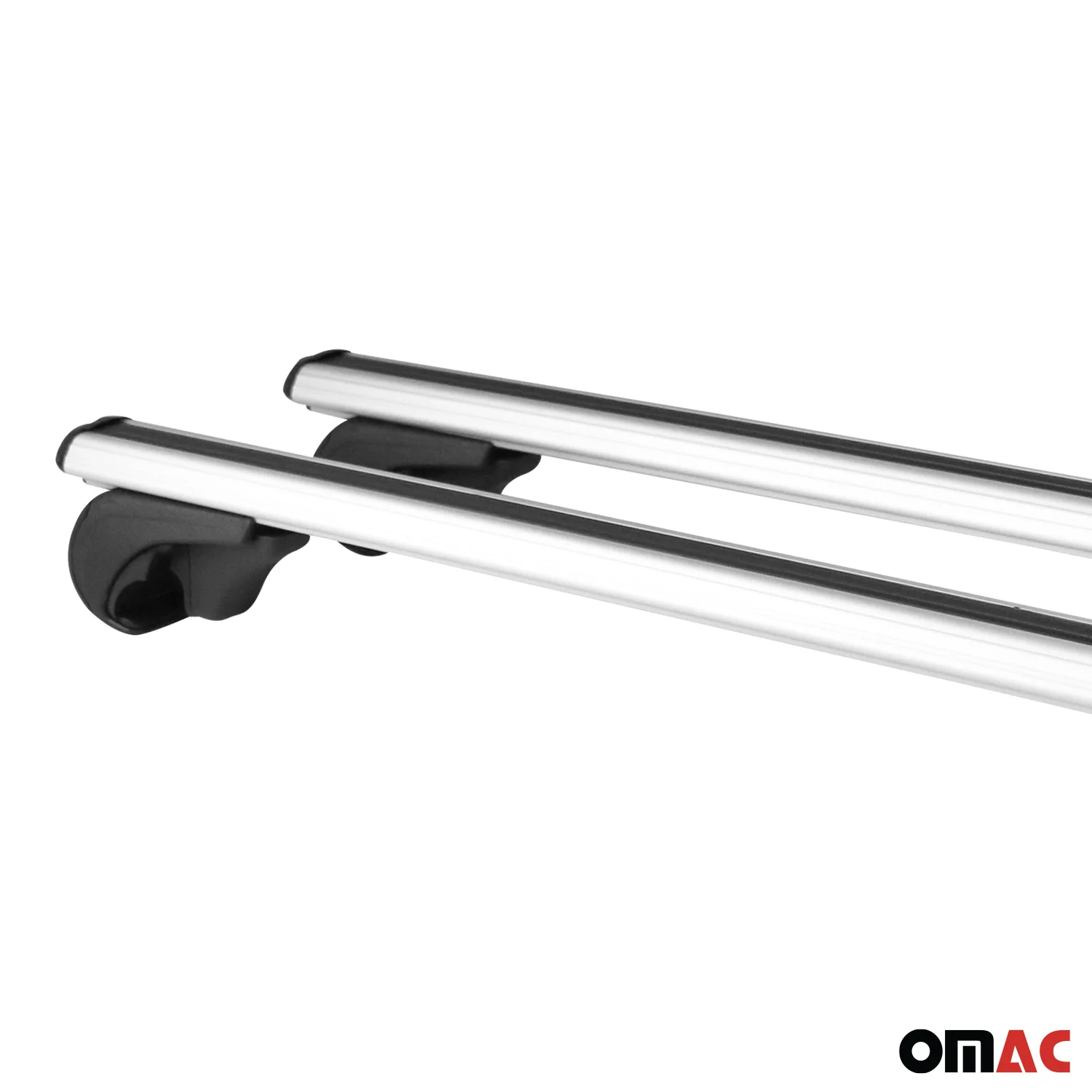 Roof Rack Raised Rail Cross Bars Carrier Lockable 59" 2 Pcs Aluminum Silver - Image 12