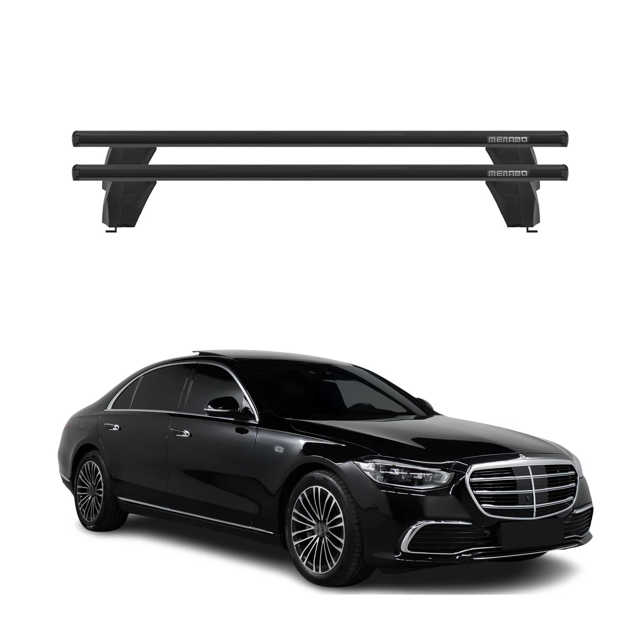 Roof Racks Cross Bars Carrier for Mercedes S Class W223 2020-2026 Alu Black 2x