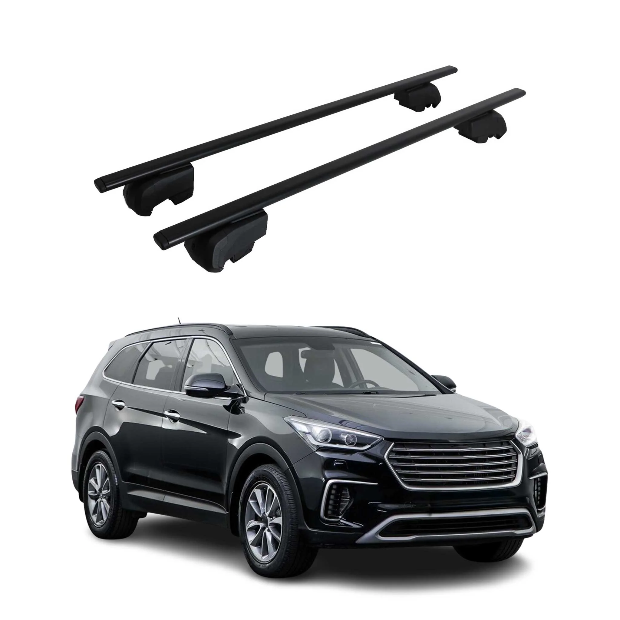 Roof Racks Cross Bars for Hyundai Santa Fe Sport / Santa Fe LWB 2013-18 Black 2x