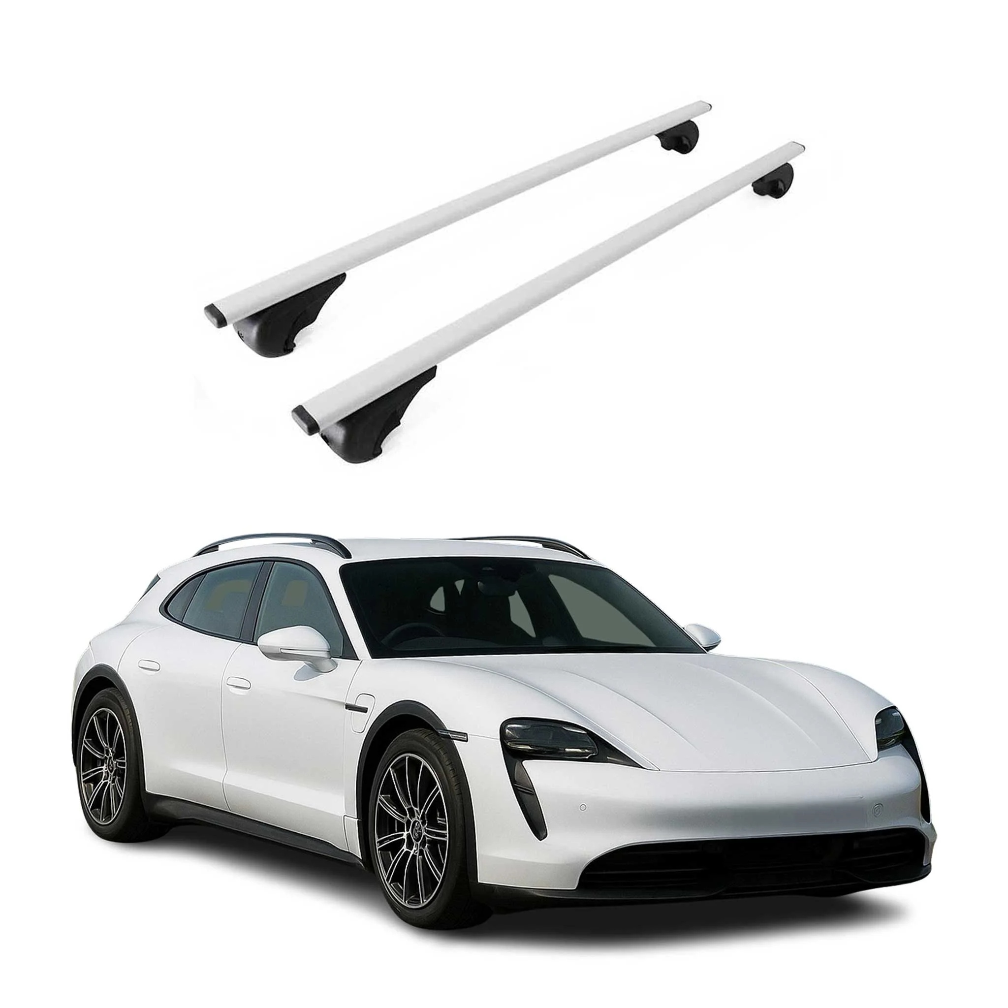 Roof Racks Cross Bars for Porsche Taycan Cross Turismo 2021-2026 Metal Gray 2x