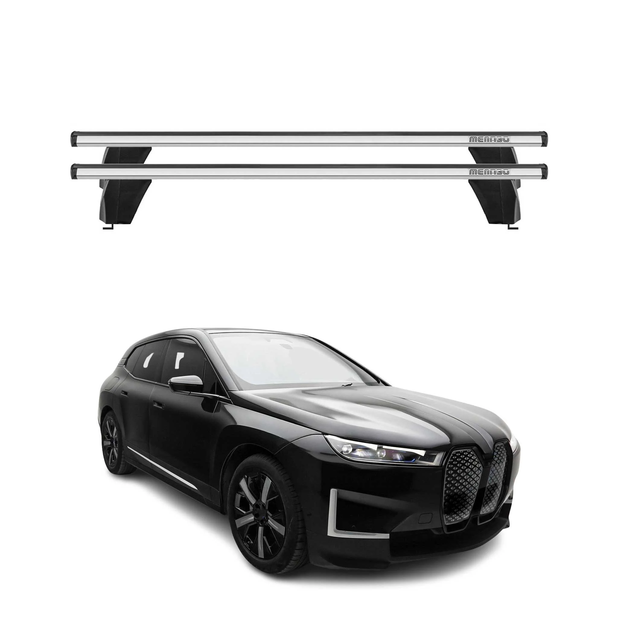 Roof Racks Cross Bars Luggage Carrier for BMW iX 2022-2026 Aluminium Gray 2x