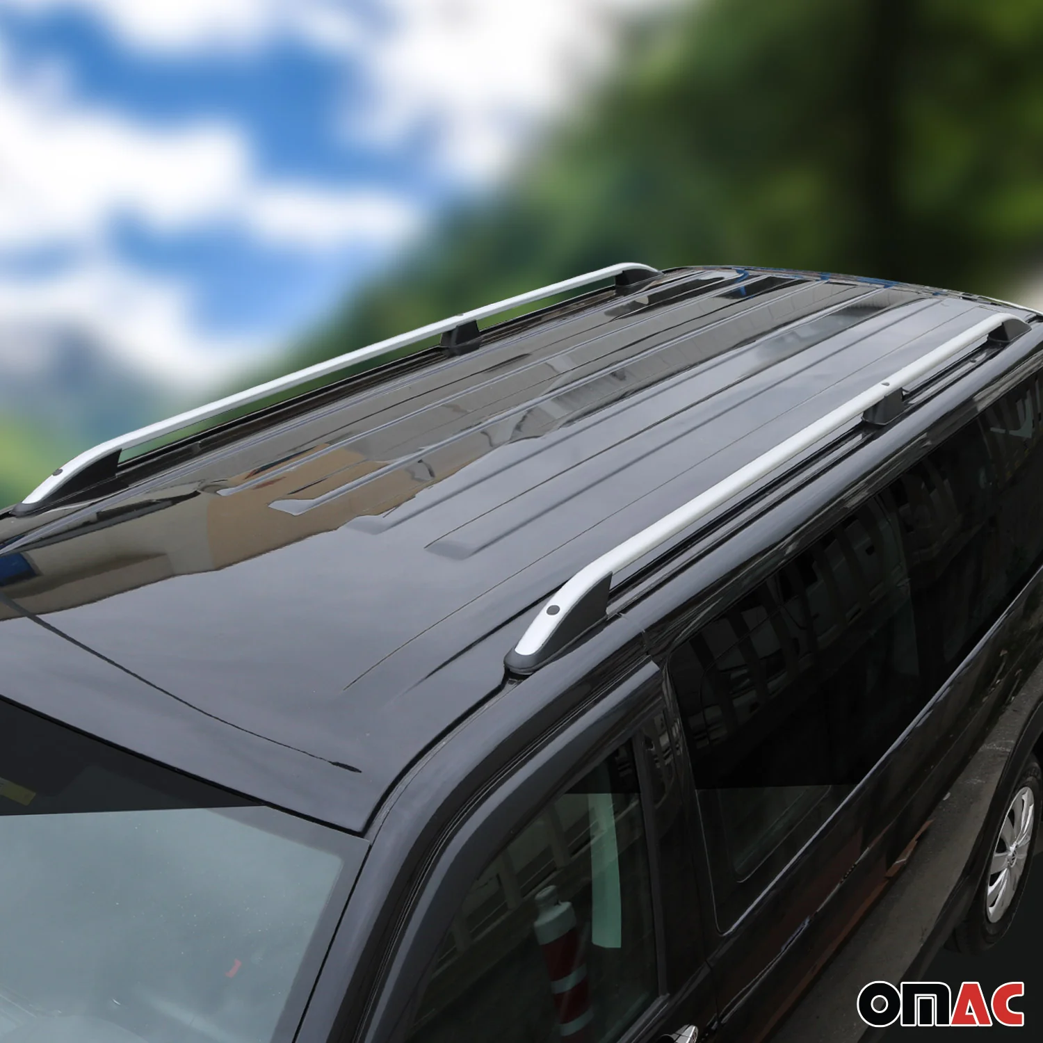 2010-2013 Ford Transit Connect Long Roof Rack Rails Side Rails Silver - Image 2