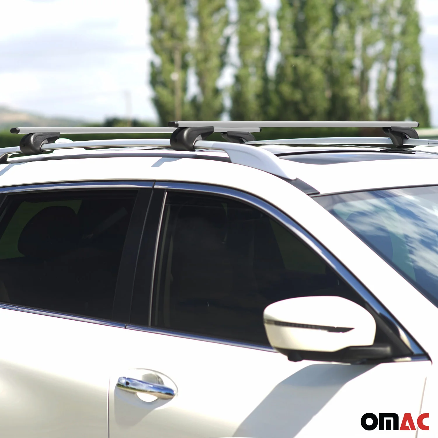 2014-2023 Jeep Cherokee Roof Rack Cross Bars Silver - Image 6