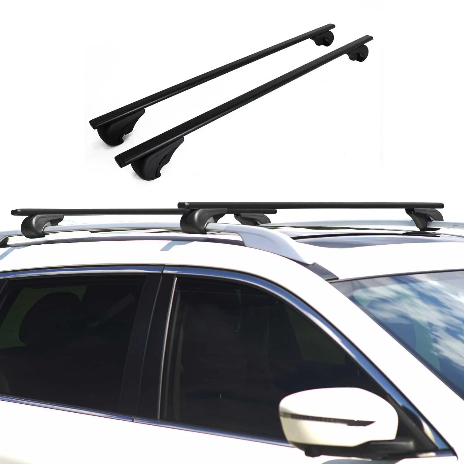 2006-2012 Toyota RAV4 Roof Rack Cross Bars Black - Image 2