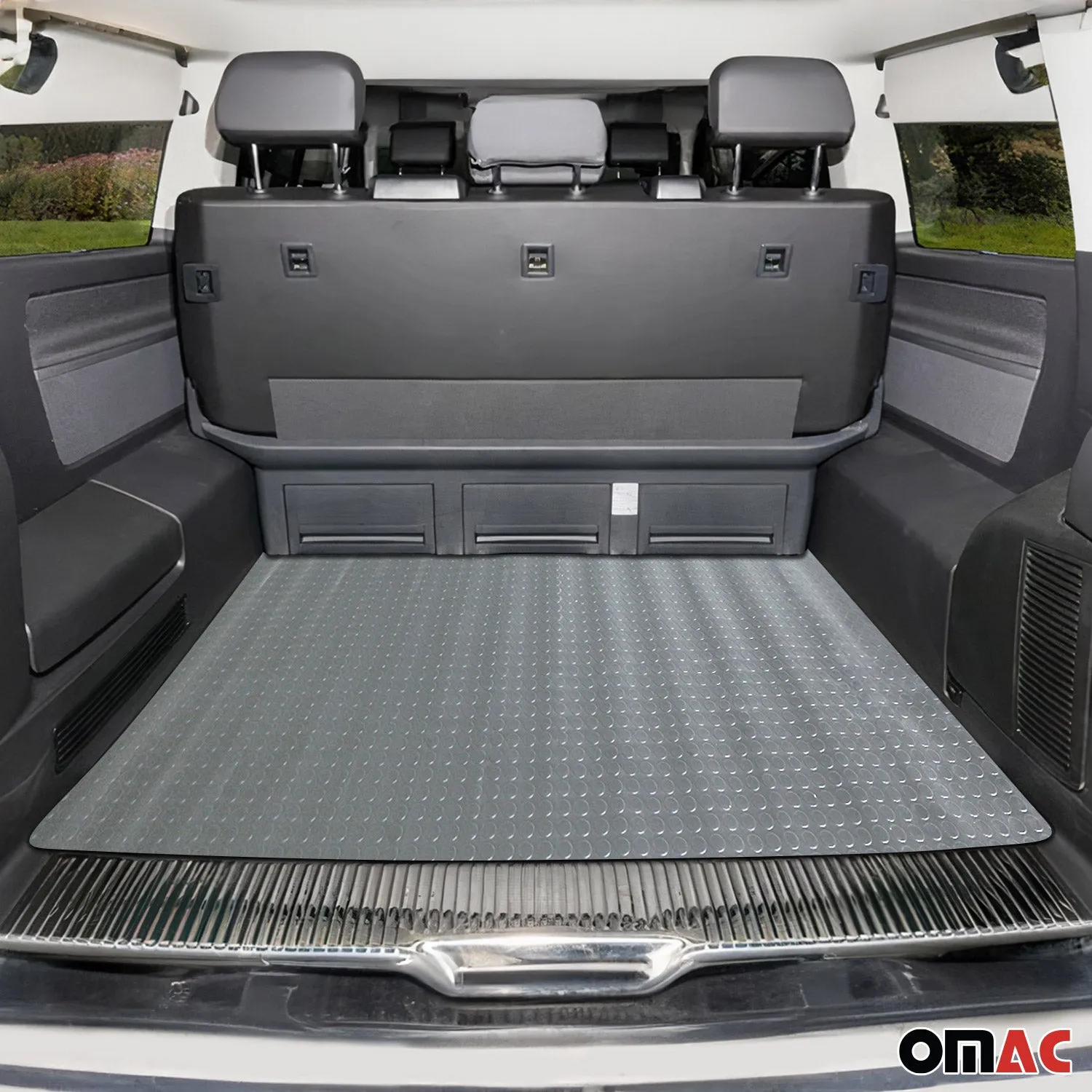 Rubber Pickup Truck Bed Liner Trunk Mat Trimmable Flooring Mat Black Grey - Image 2
