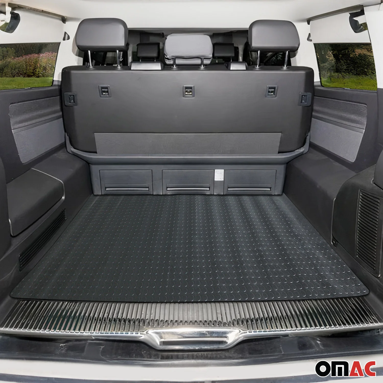 Rubber Trunk Mat Pickup Truck Bed Liner Trimmable Flooring Mat Black & Grey - Image 2