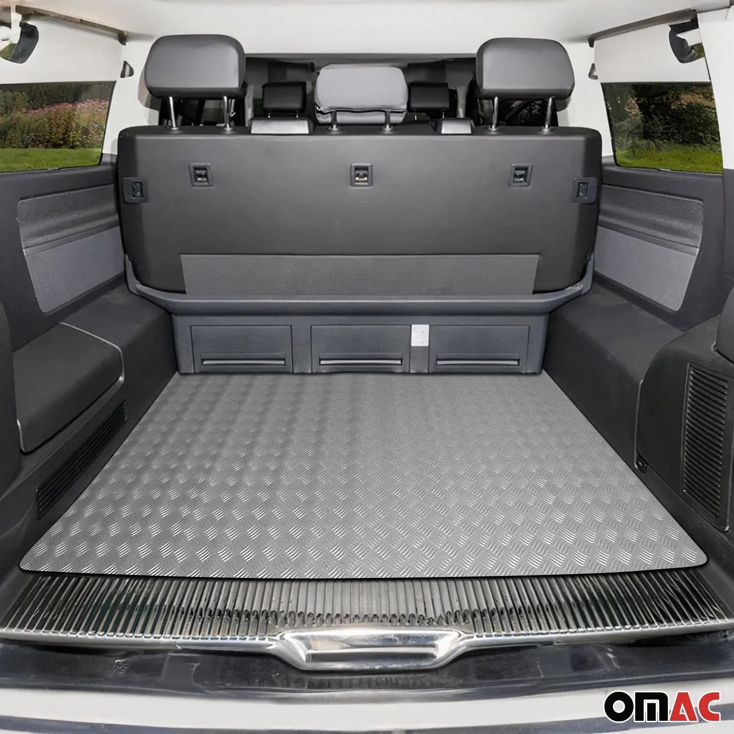 Pickup Truck Bed Liner Trunk Mat Trimmable Flooring Mat Black & Grey Rubber - Image 2