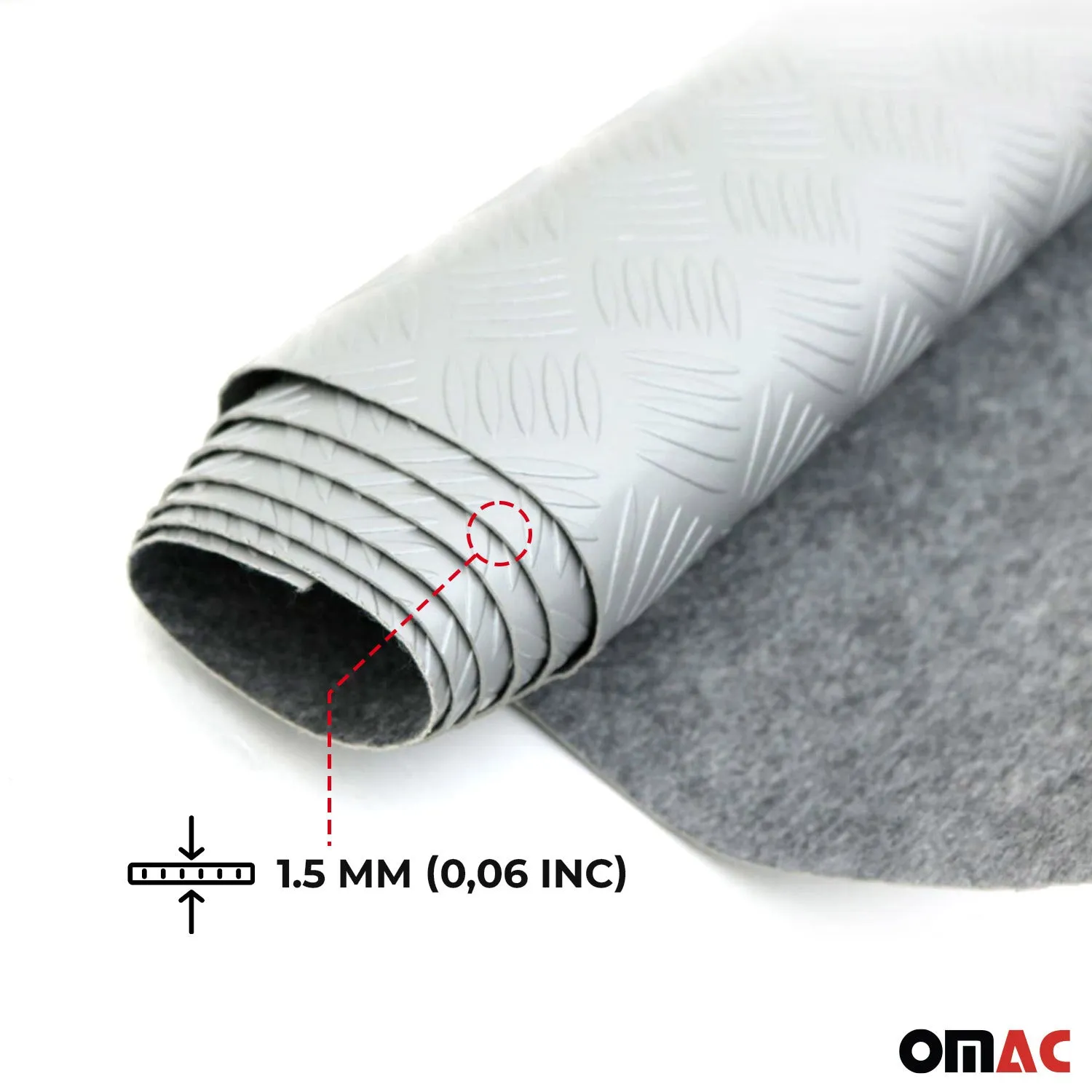 Rubber Truck Bed Liner Trunk Mat Floor Liner Alu. Look Chequered Gray 197"x79" - Image 4