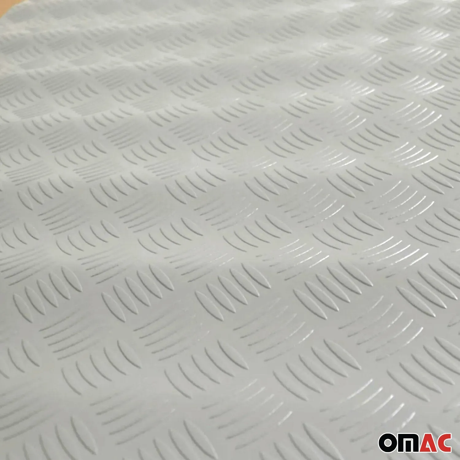 Rubber Truck Bed Liner Trunk Mat Floor Liner Alu. Look Chequered Gray 40"x79" - Image 7