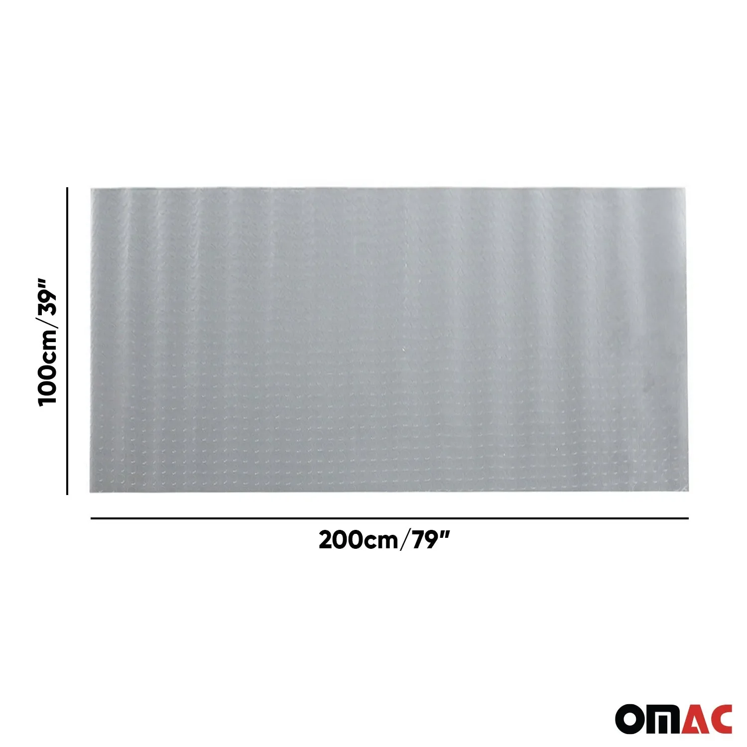 Rubber Truck Bed Liner Trunk Mat Floor Liner Alu. Look Penny Gray 40"x79" - Image 3