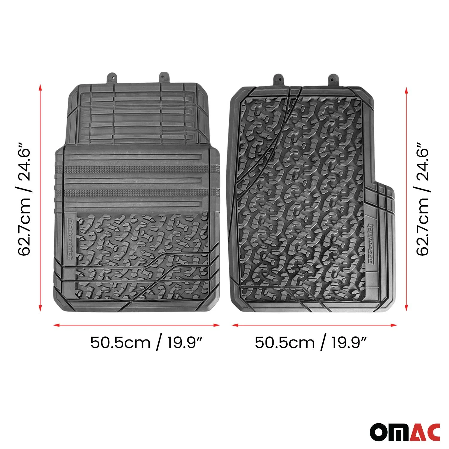 Universal Trim fit Floor Mats for Ford Trucks All Season Rubber 2 Pcs - Image 3