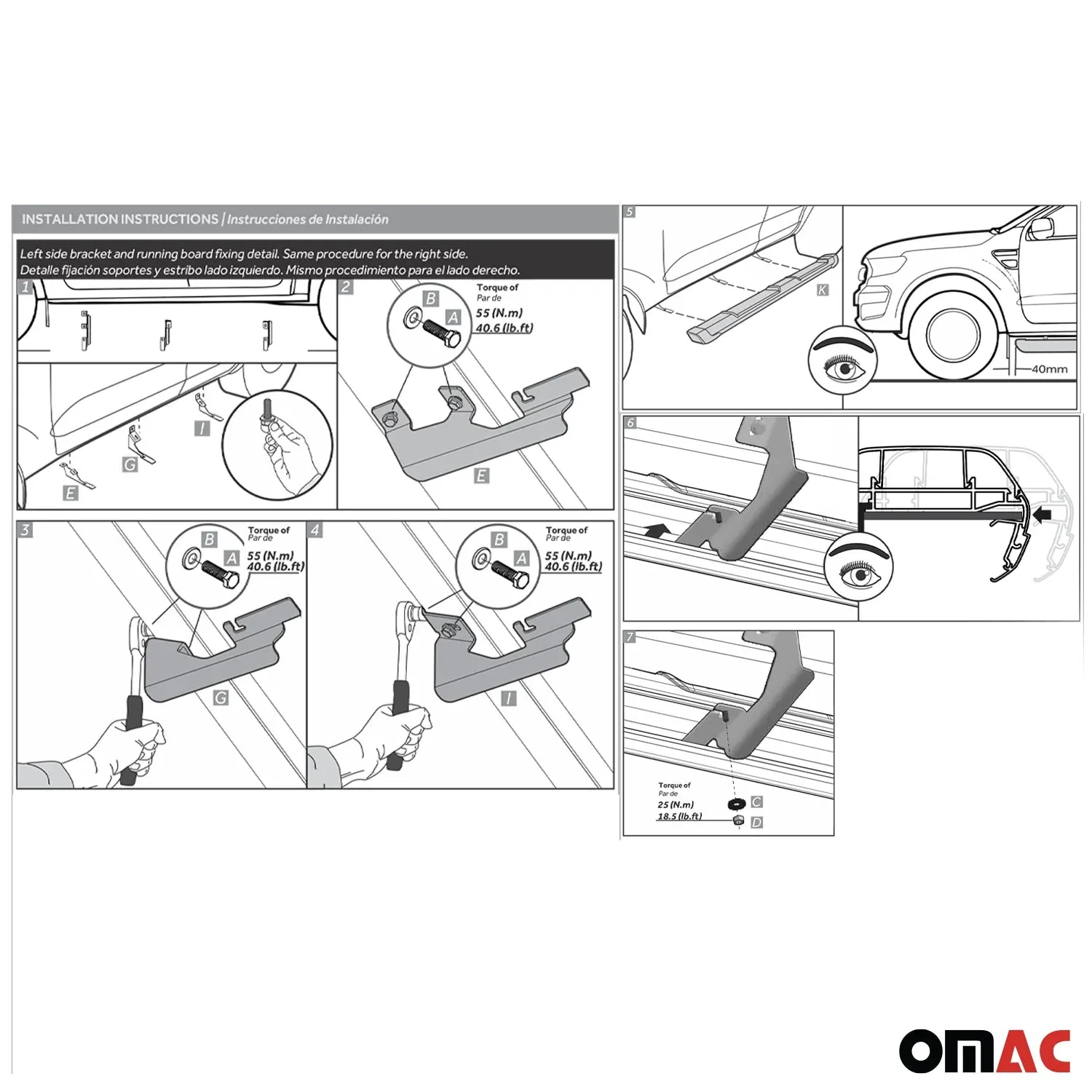 2019-2023 Ford Ranger Crew Cab Running Board Nerf Bar Side Step - Image 4