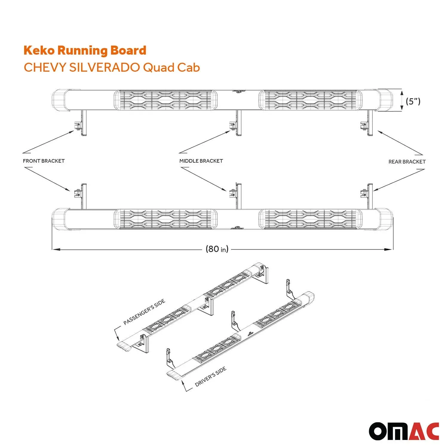 2019-2023 GMC Sierra 1500 Running Boards Double Cab Nerf Bar Side Step - Image 3