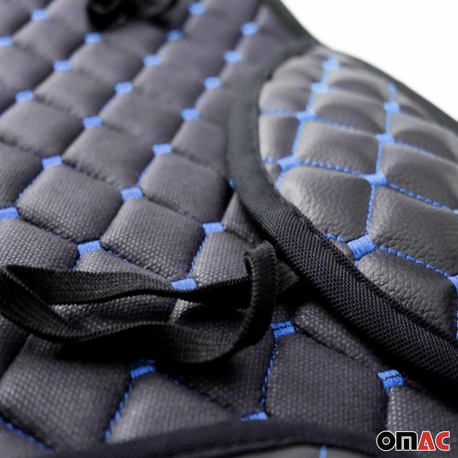 Ford F-150 F-250 F-350 Leather Breathable Front Seat Cover Pads Black Blue - Image 6