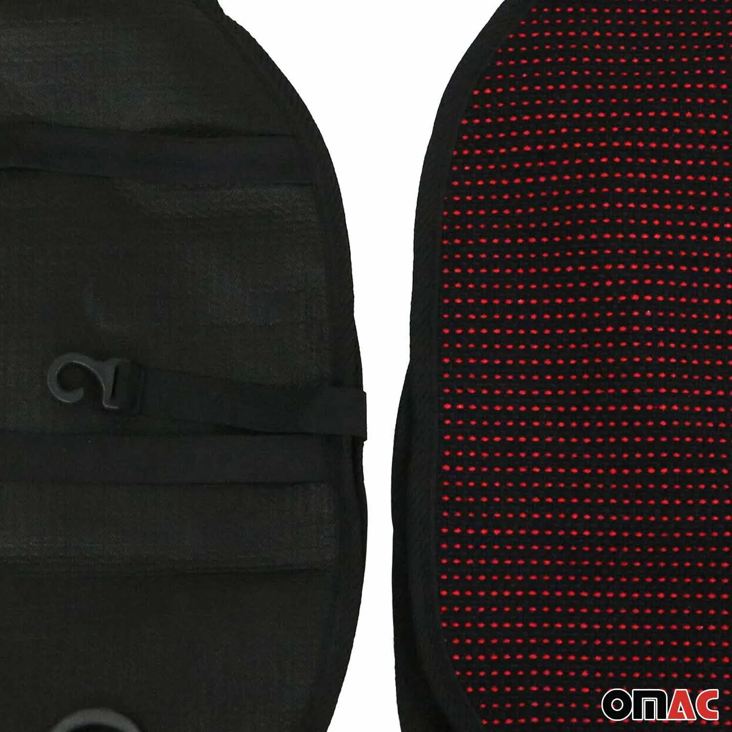 Honda Antiperspirant Front Seat Cover Pads Black Red 2 Pcs - Image 9
