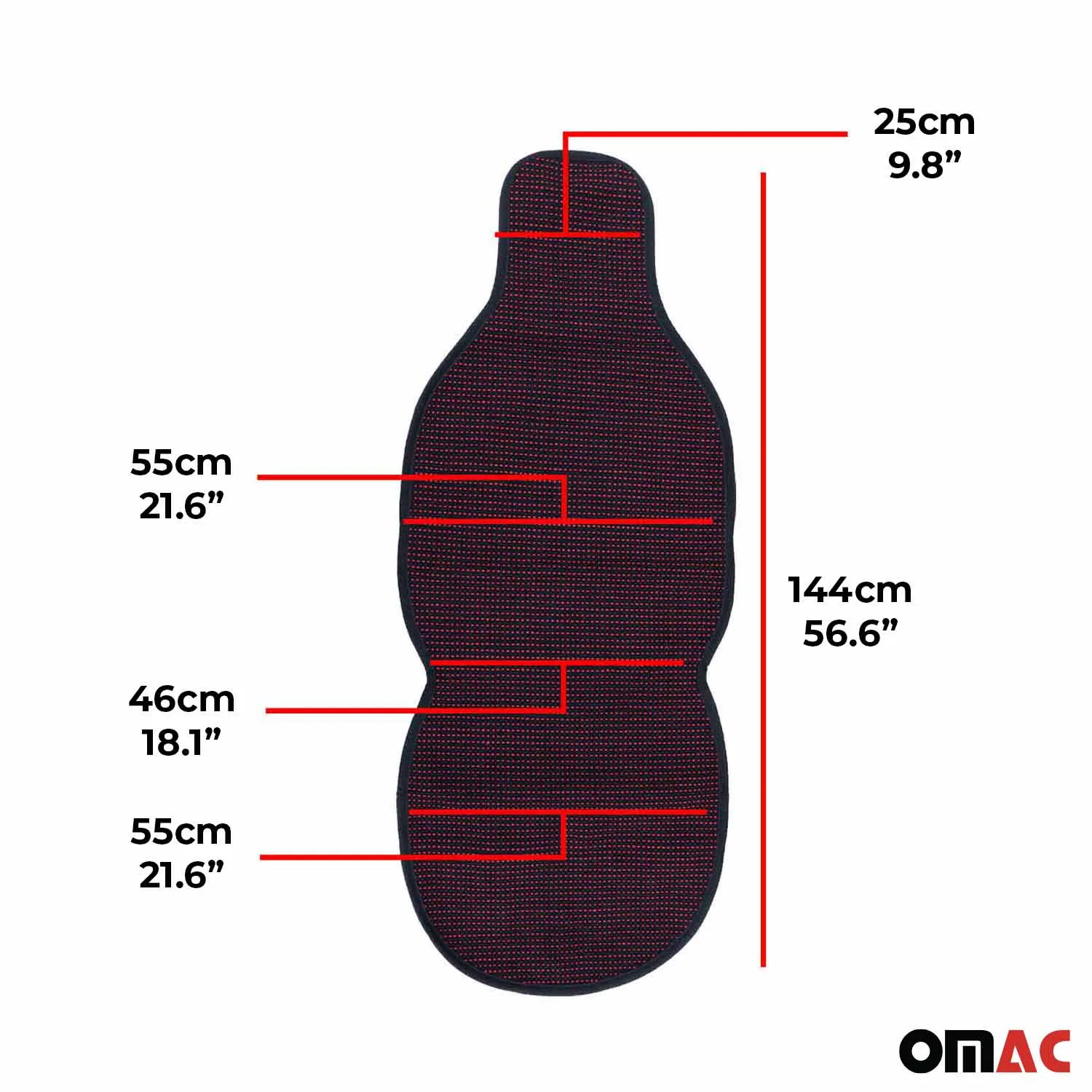 Infiniti Antiperspirant Front Seat Cover Pads Black Red 2 Pcs - Image 3