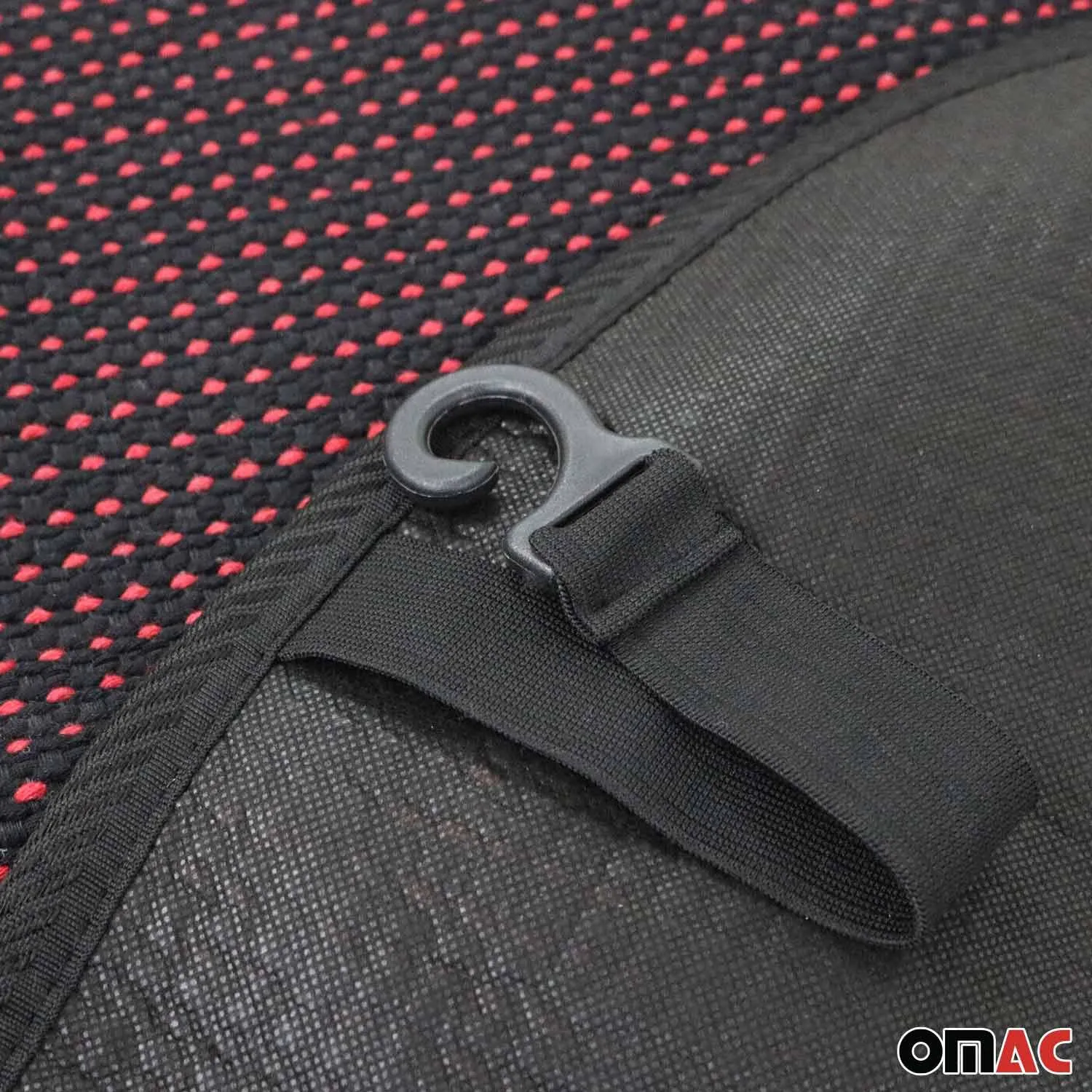 Kia Antiperspirant Front Seat Cover Pads Black Red 2 Pcs - Image 8