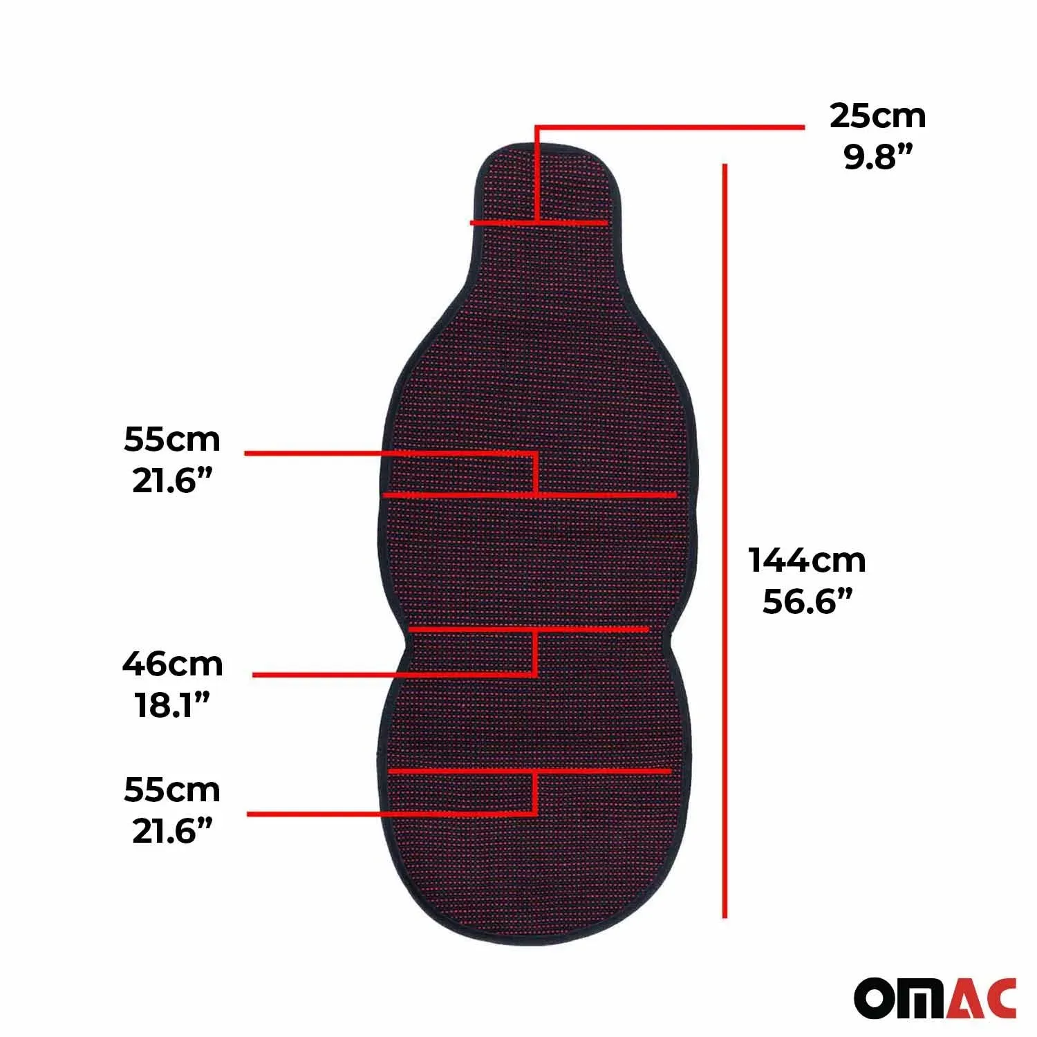 Volvo Antiperspirant Front Seat Cover Pads Black Red 2 Pcs - Image 3