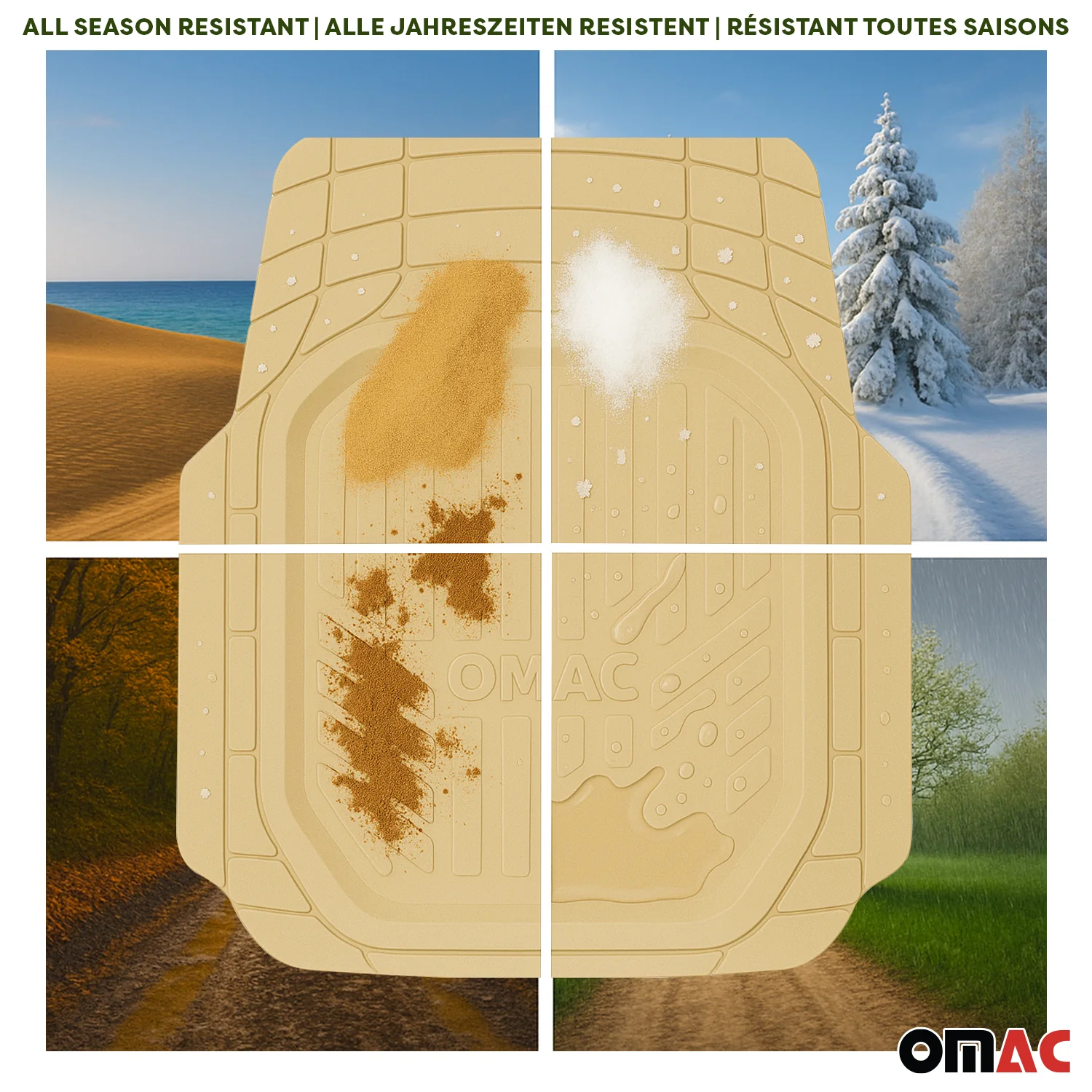 Ford Heavy Duty Trim to fit Floor Mats Liner Tan All Weather 4Pcs - Image 4