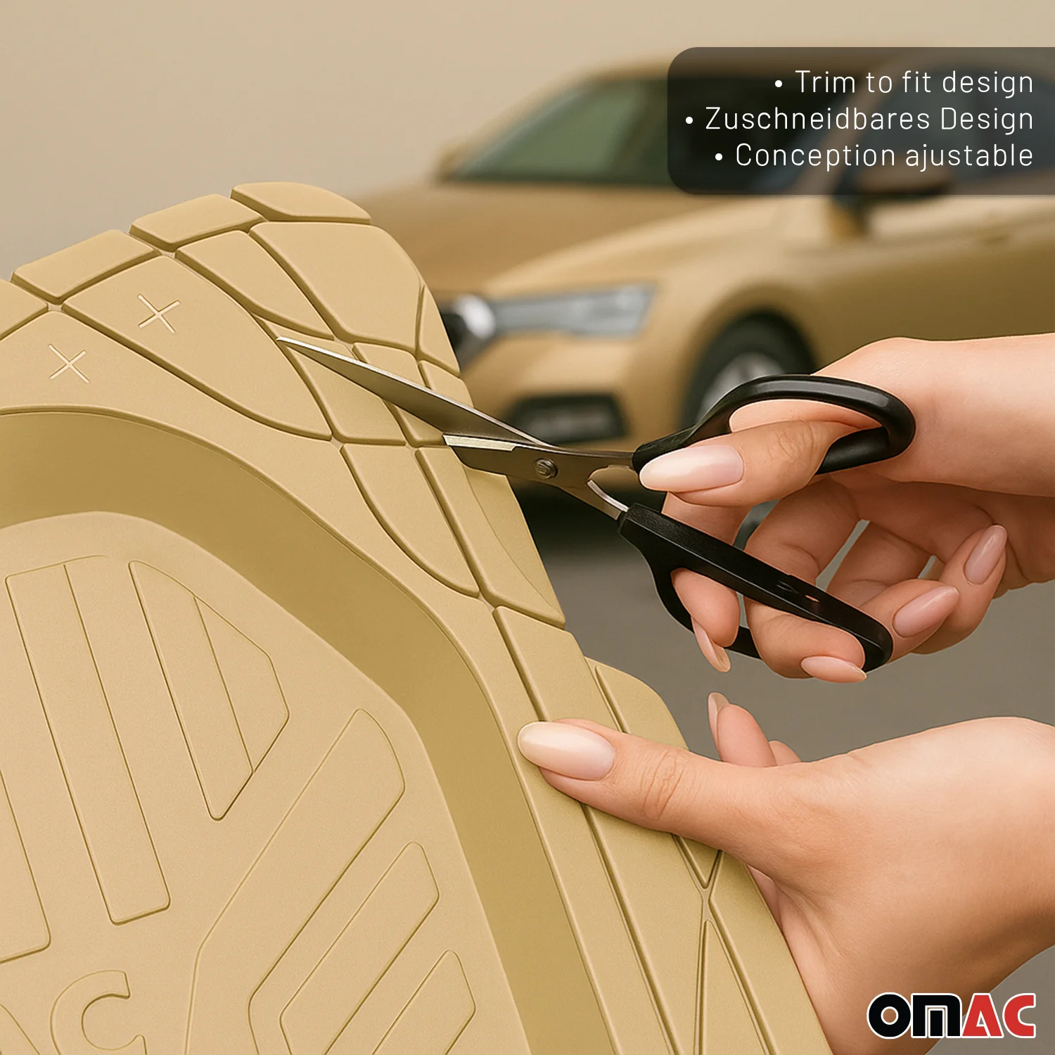 Mazda Heavy Duty Trim to fit Floor Mats Liner Tan All Weather 4Pcs - Image 5
