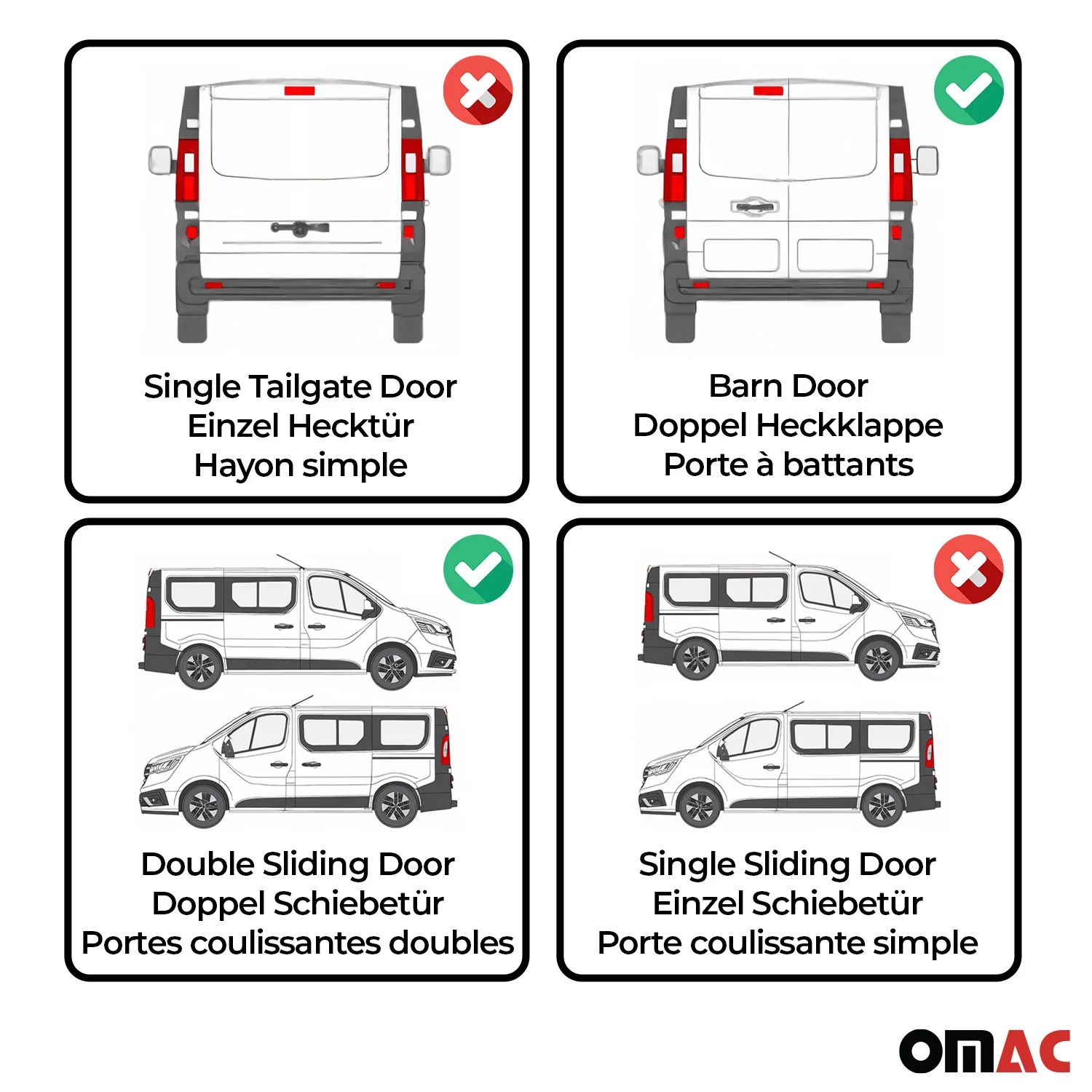 1992-2003 VW Eurovan Side Curtain Sliding Door 1x Rear Quarter L1 2x Barn Door - Image 4