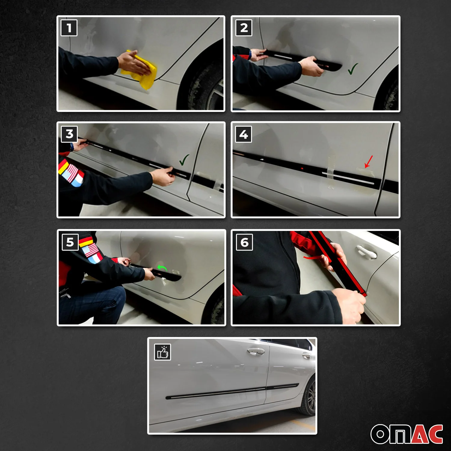 Lexus Side Door Molding Trim Skirt Garnish Stainless Steel Silver 4 Pcs - Image 5