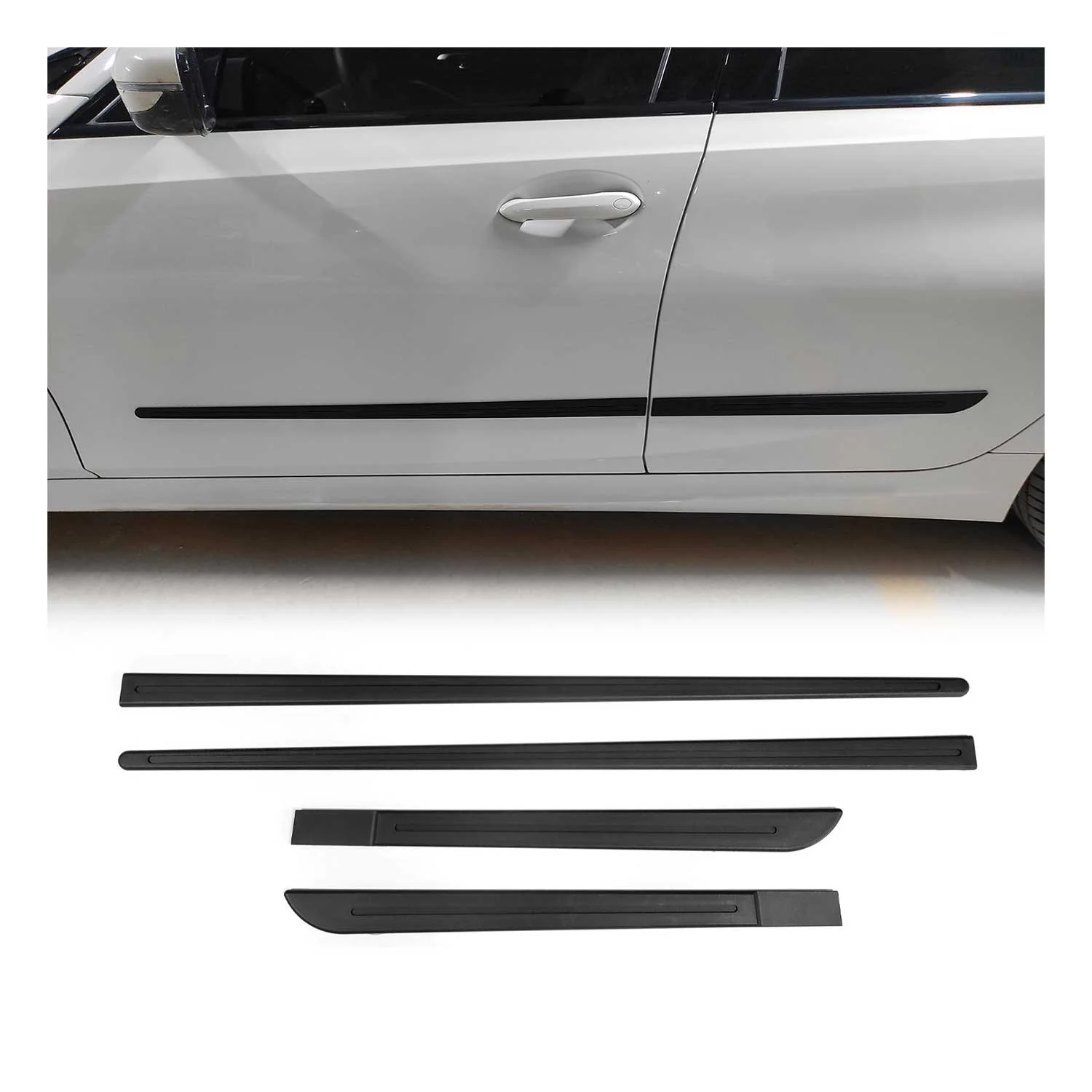 Mazda Side Door Molding Trim Skirt Garnish Black 4 Pcs