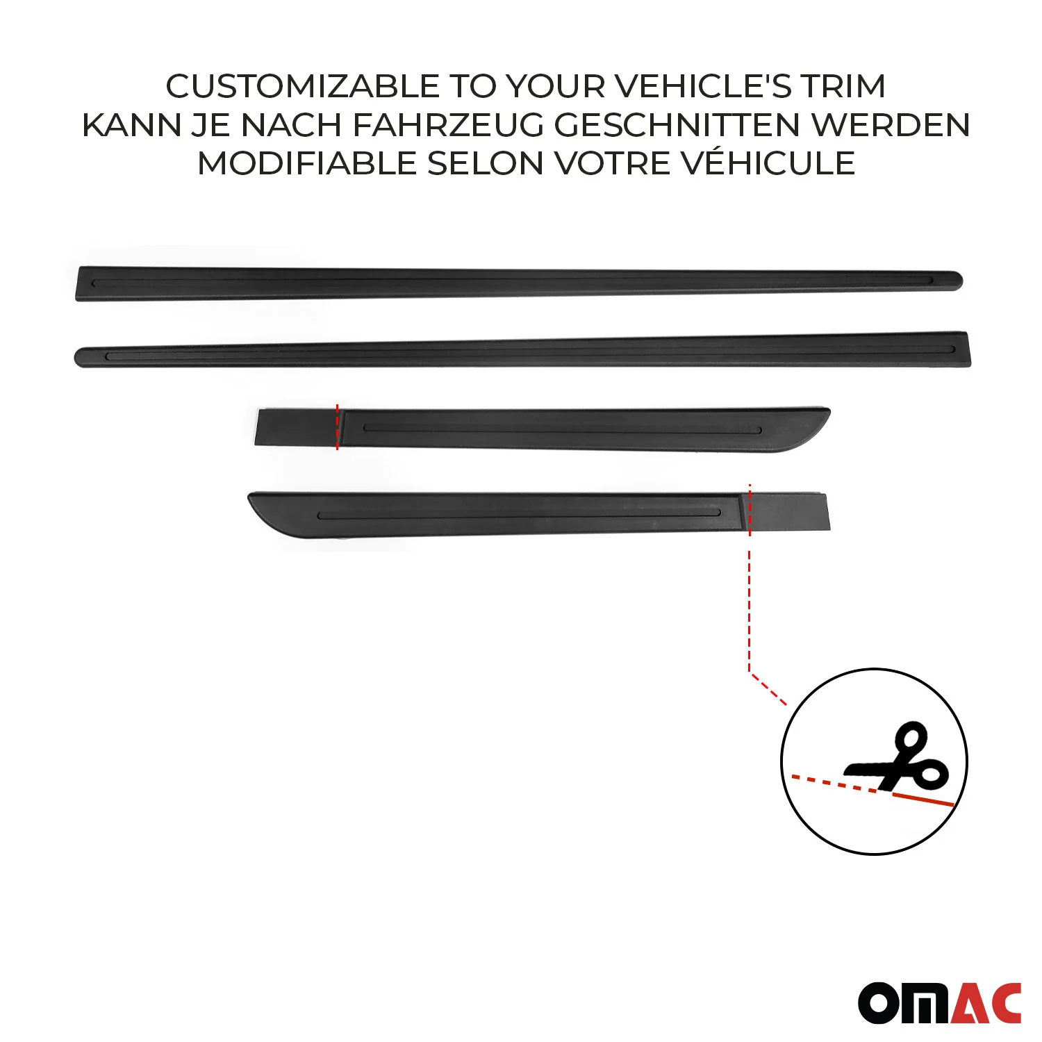 Mazda Side Door Molding Trim Skirt Garnish Black 4 Pcs - Image 6