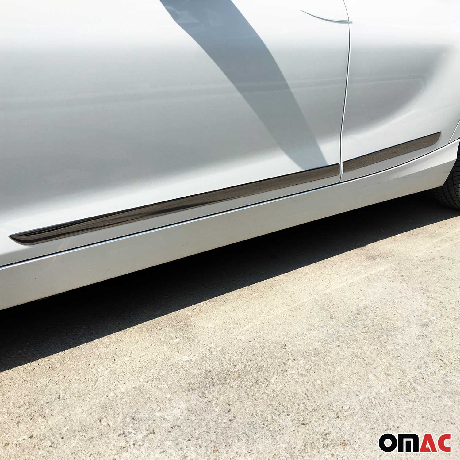 Mercedes Side Door Molding Trim Skirt Garnish Stainless Steel Dark 4Pcs - Image 8