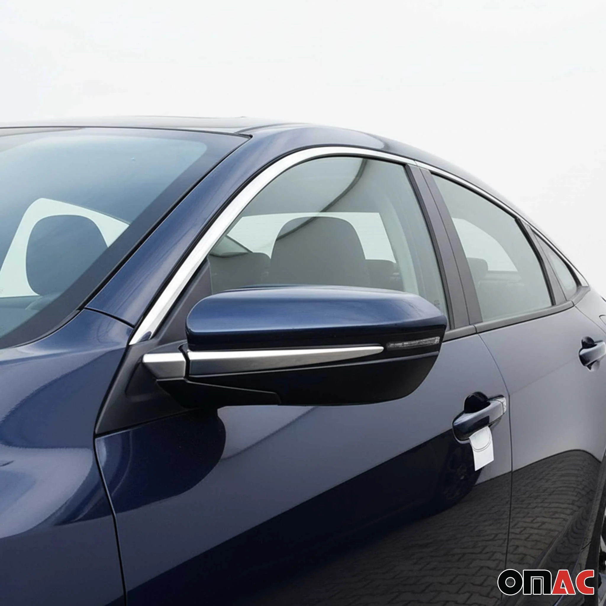 2016-2021 Honda Civic Side Mirror Cover Caps Silver 2Pcs Stainless Steel - Image 3