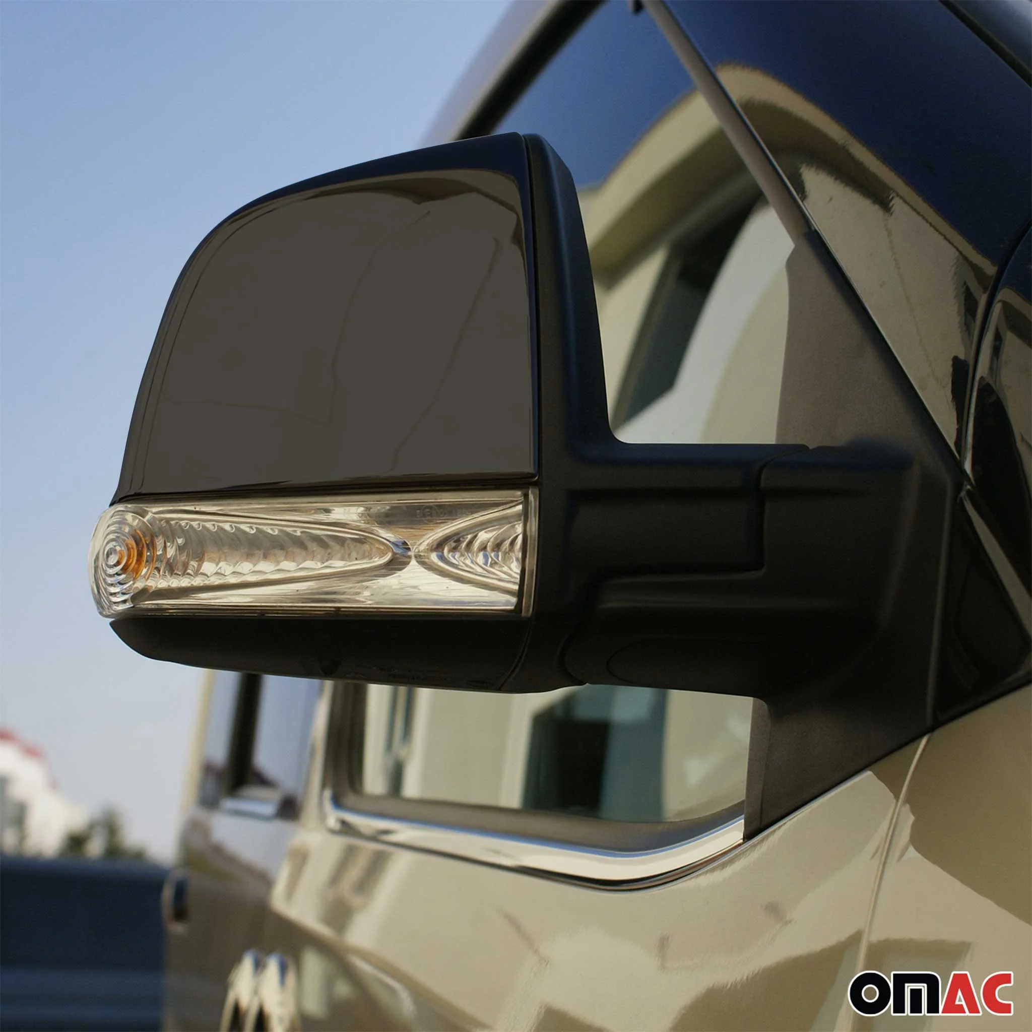 Side Mirror Cover Caps fits RAM ProMaster City 2015-2022 ABS Chrome Dark 2Pcs - Image 3