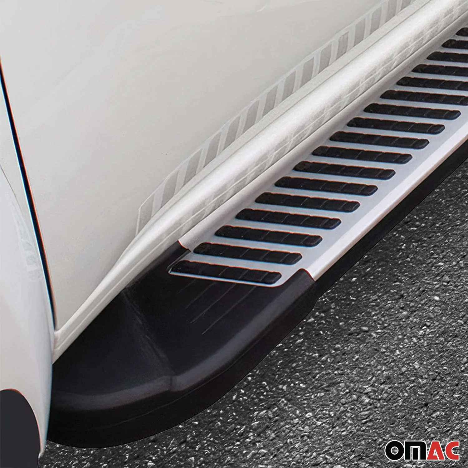 2019-2023 Ford Ranger Double Cab Running Boards Side Steps Silver & Black - Image 11