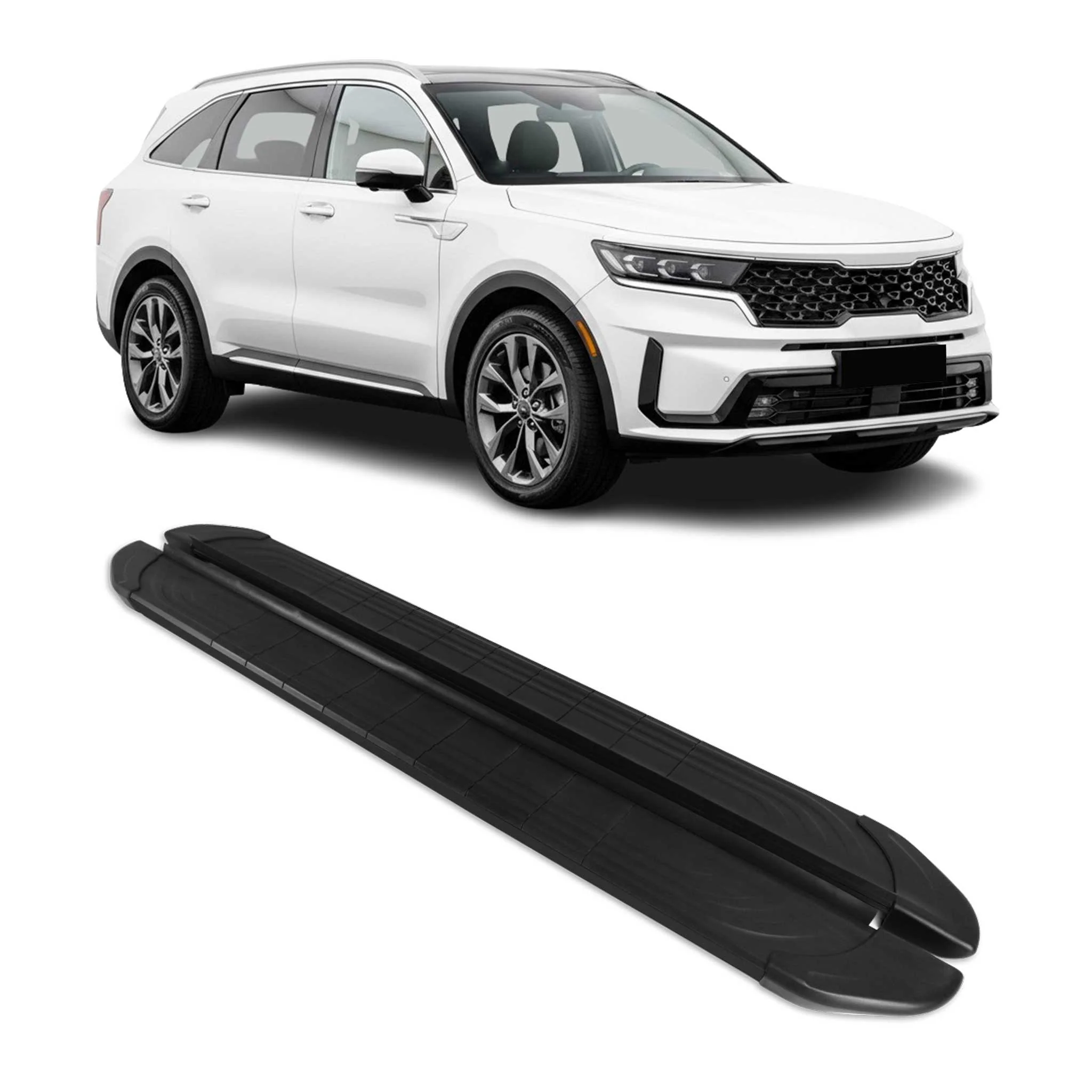 Side Step Running Boards Nerf Bars for Kia Sorento IV 2021-2023 Pre-FL Alu Black
