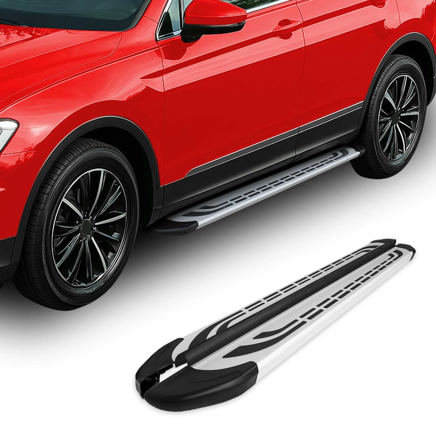 2003-2010 Porsche Cayenne Running Boards Side Steps Silver - Image 2