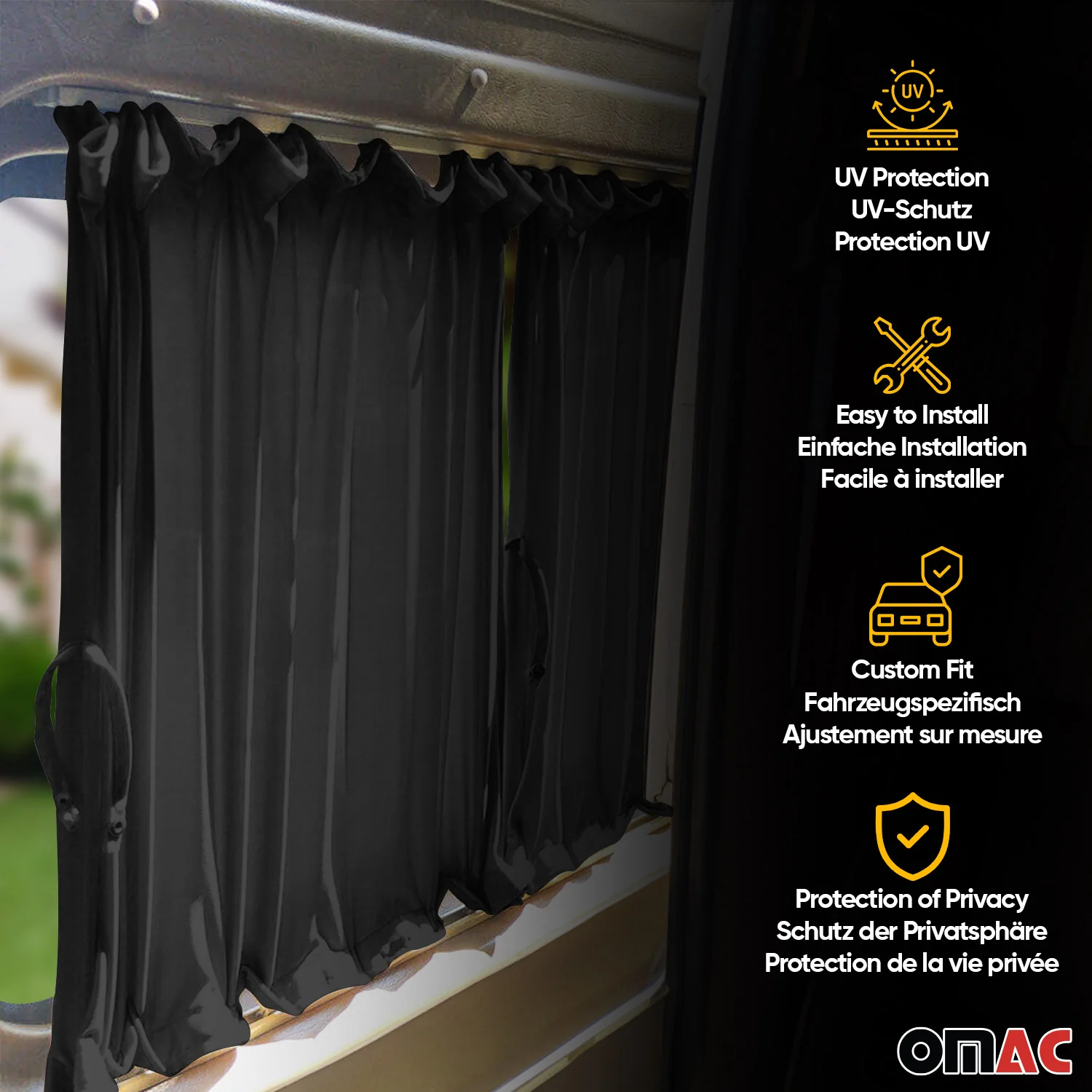 1992-2003 VW Eurovan Side Window Curtain 1x Sliding Door 1x Barn Door 1x - Image 3