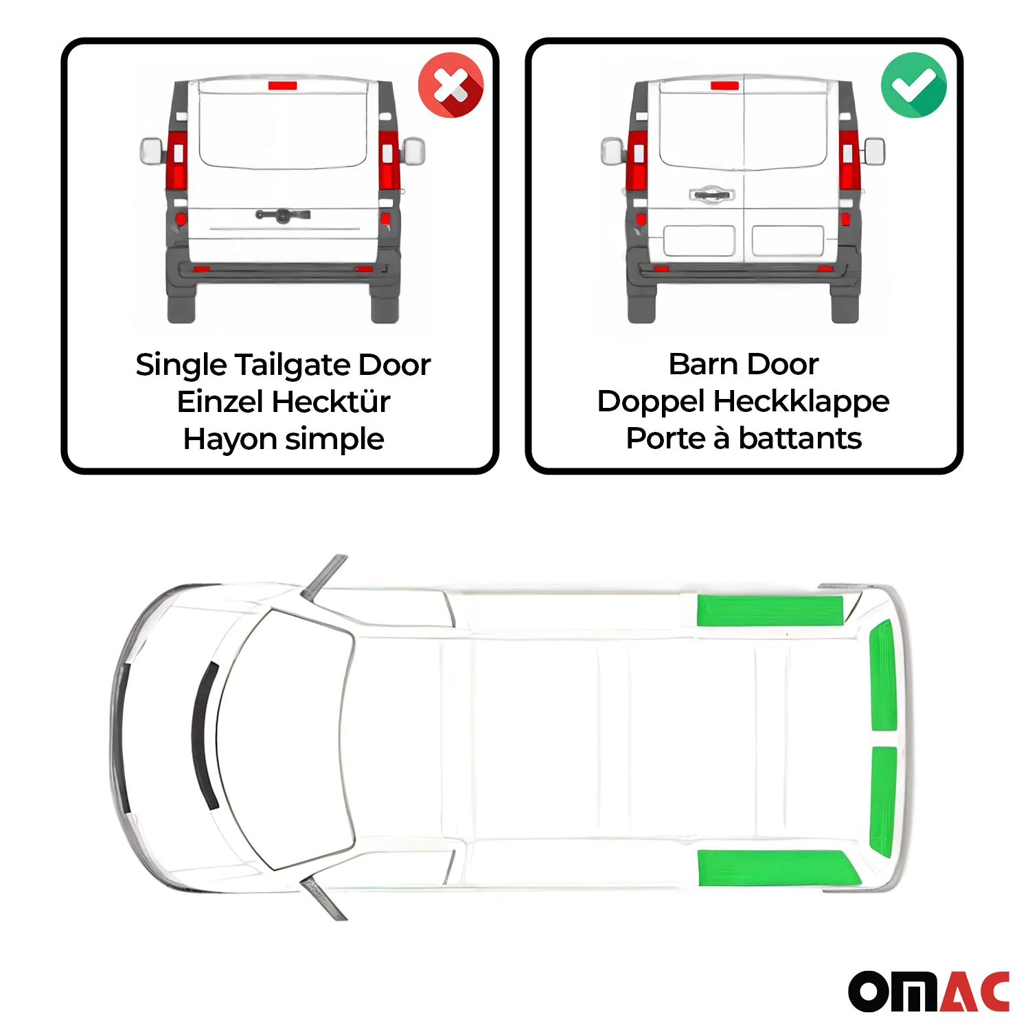 1992-2003 VW Eurovan L1 SWB Side Window Curtain Rear Quarter 2Pcs Barn Door 1x - Image 4