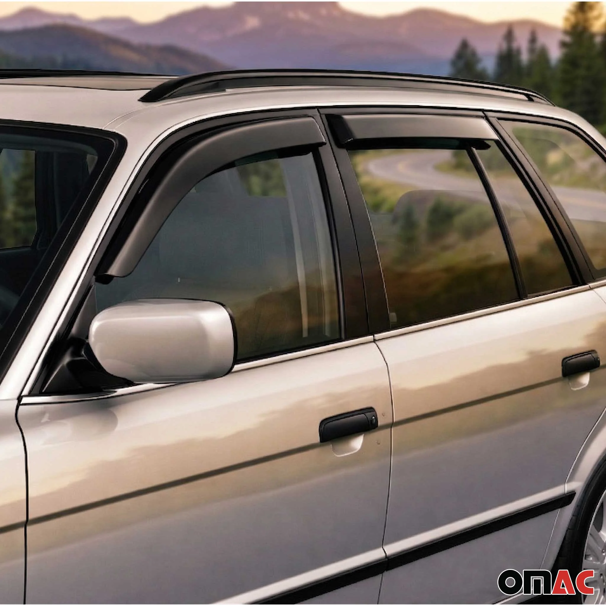 1989-1995 BMW 5 Series M5 E34 Sedan & Touring Window Visor Vent Rain Deflector 2Pcs Smoke - Image 6
